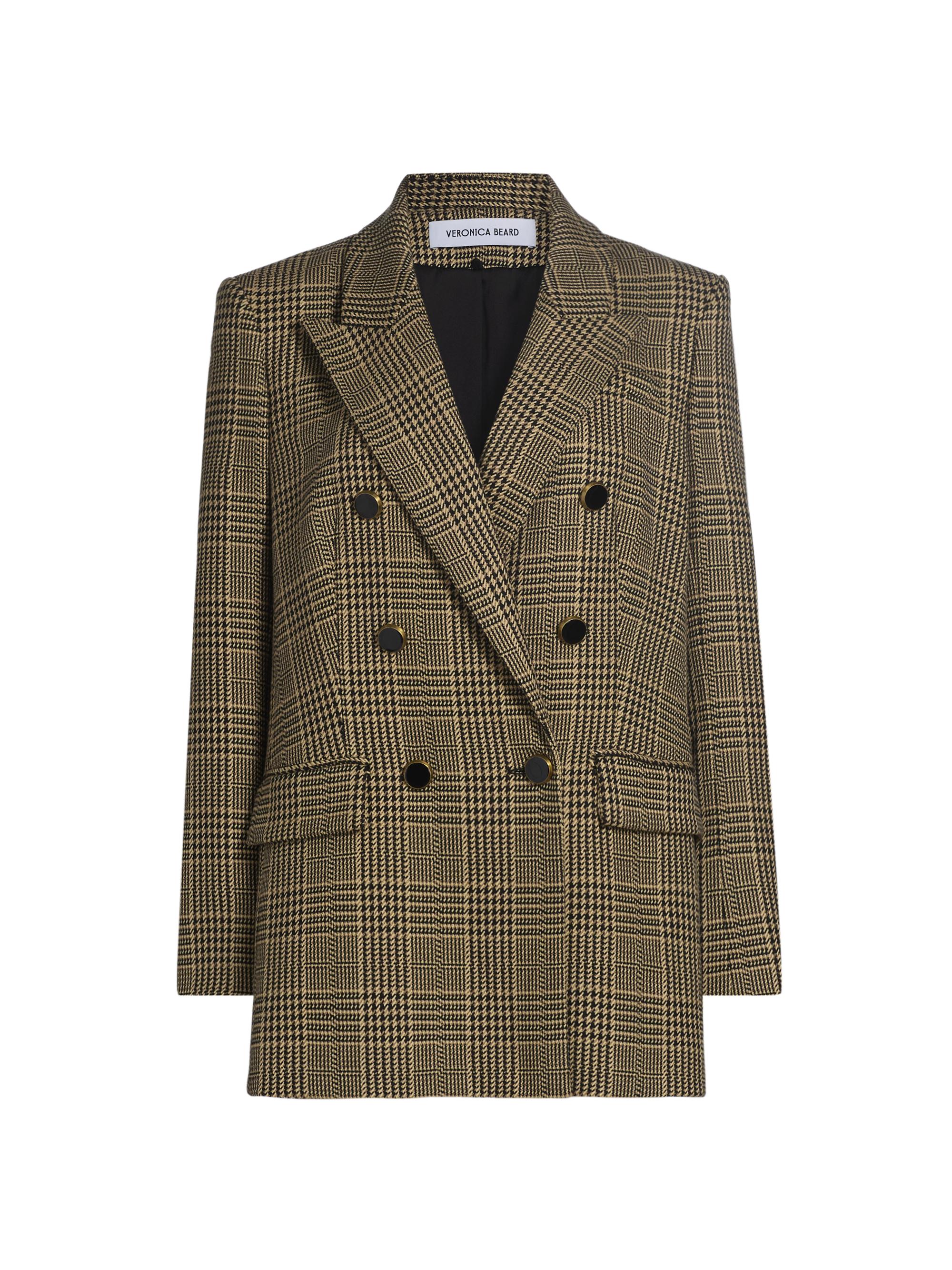 Veronica Beard Rhys Dickey Houndstooth Double-Breasted Jacket