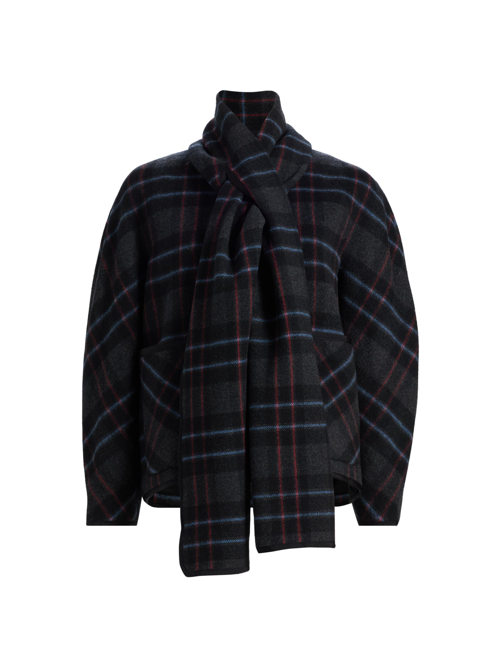 Veronica Beard Women's Martine Scarf-Neck Dickey Coat - Black Multi