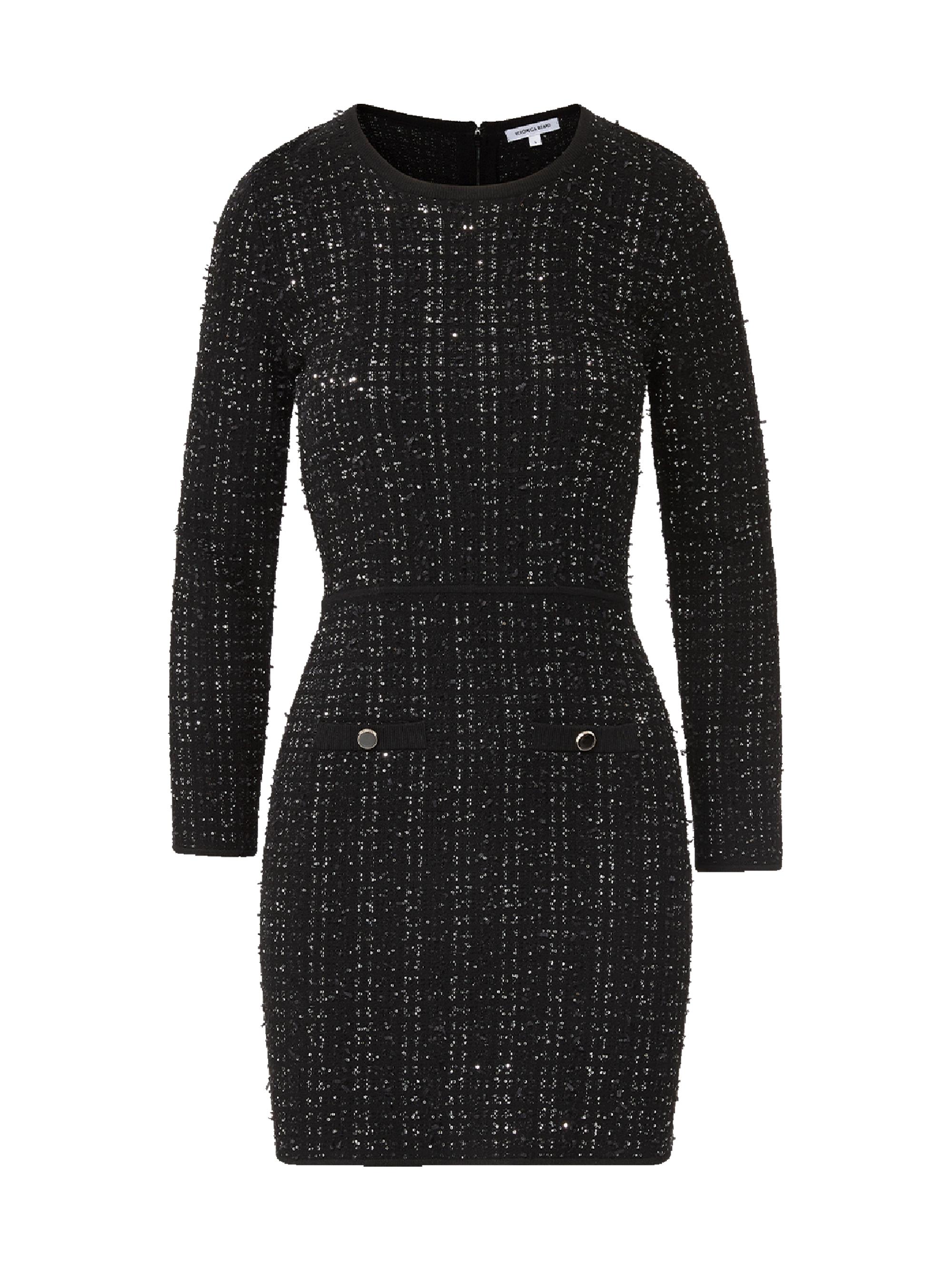 Veronica Beard Women's Channing Sequin-Embellished Knit Minidress - Black