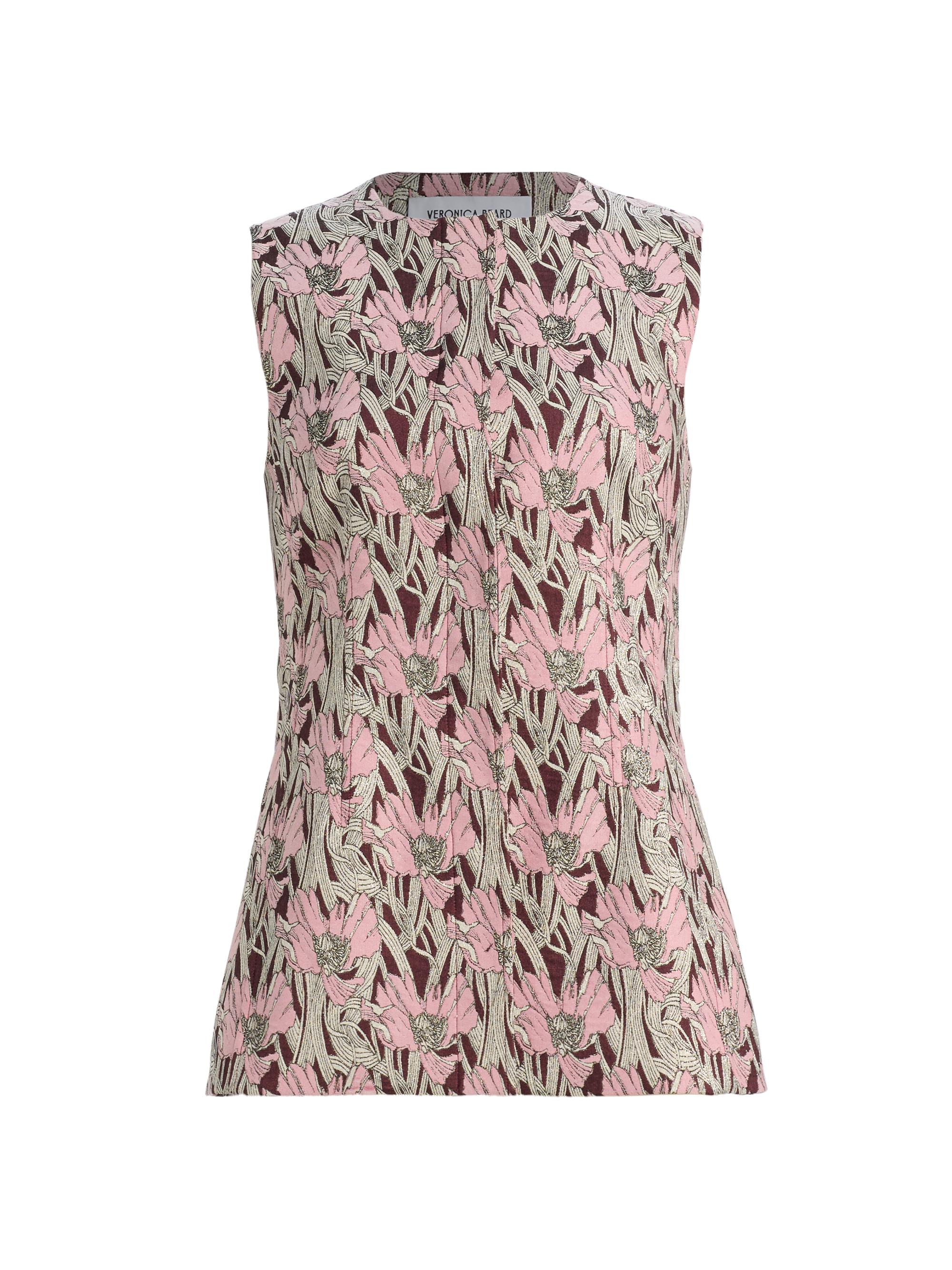 Veronica Beard Women's Jessup Metallic Floral Vest - Raisin Multi