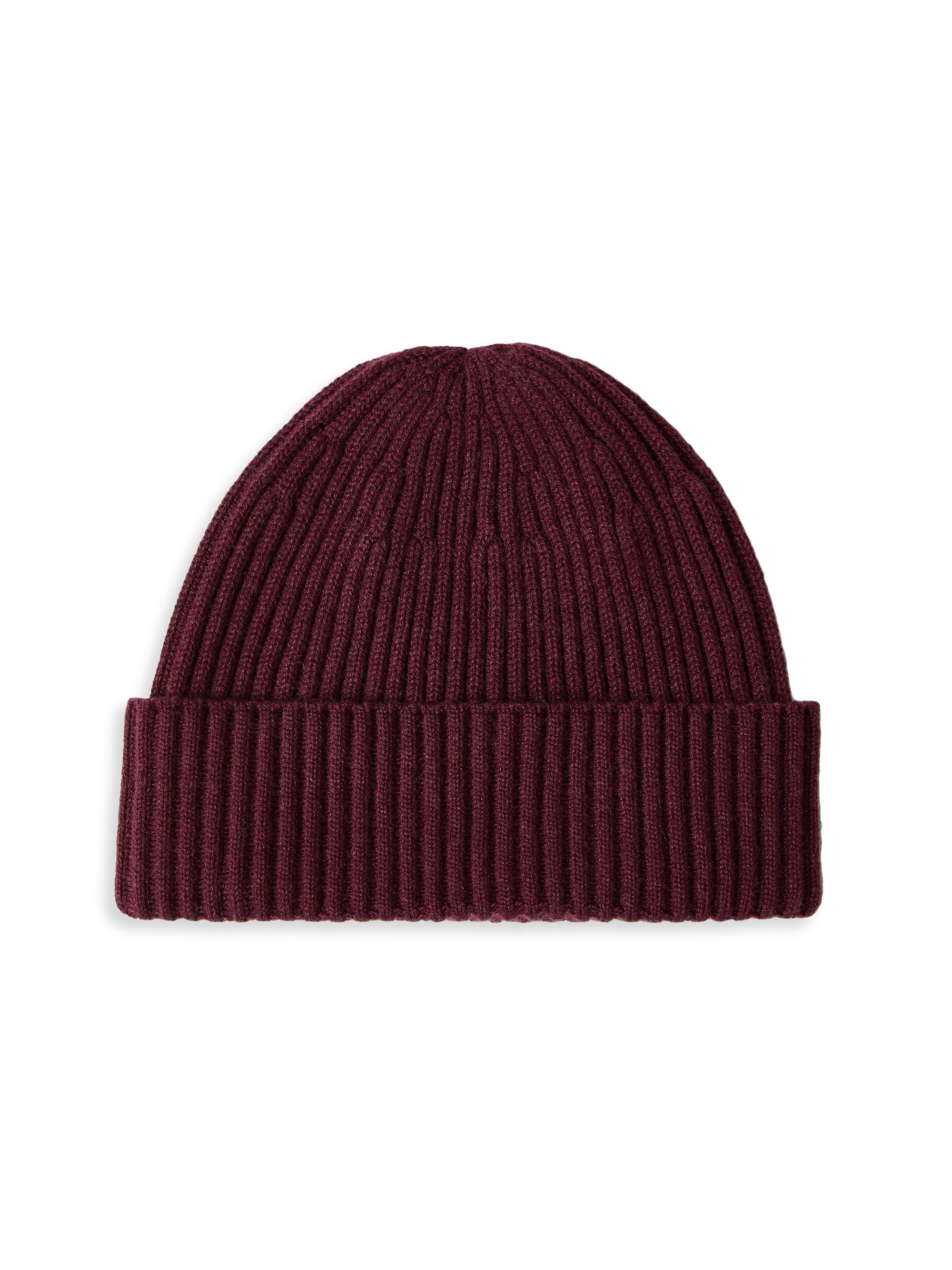 Brunello Cucinelli Men's Cashmere English Rib Double Knit Beanie - Amaranth Red