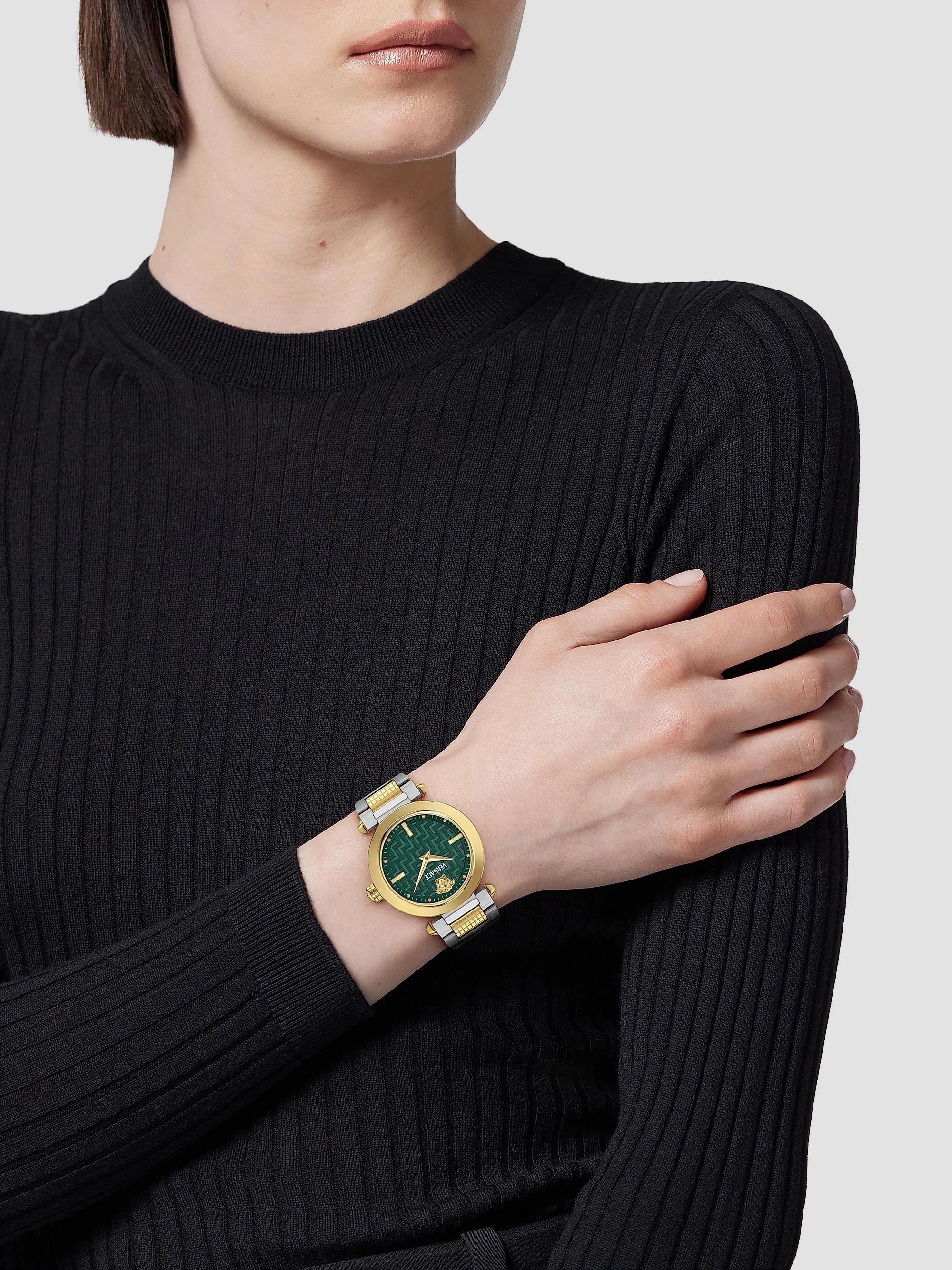 Versace Green Dial 35mm Two Tone Gold Ladies Watch New Versace 35mm Daedalus Two-Tone Watch - Green - 25% Off  main image 2