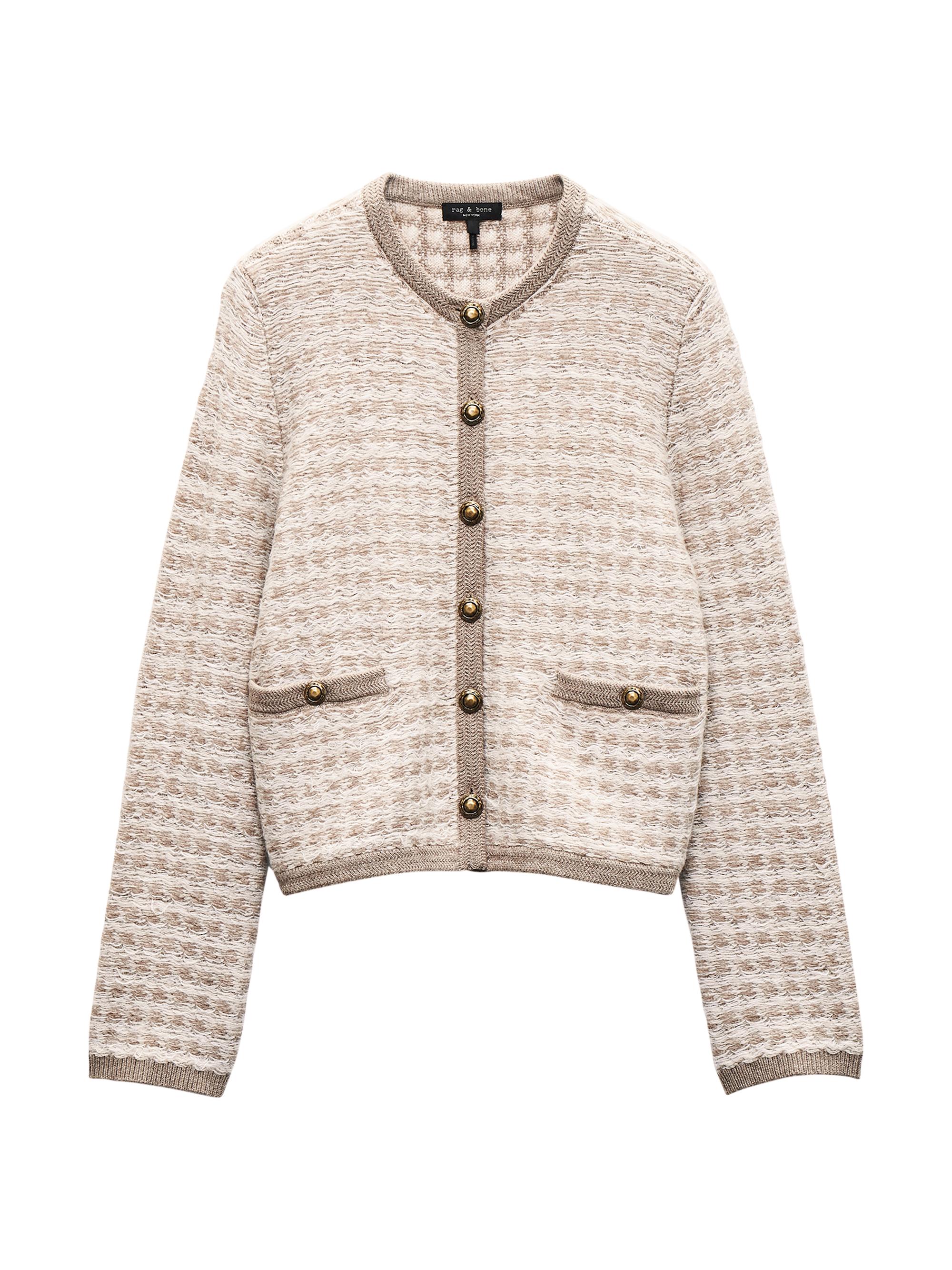 rag & bone Women's Robyn Wool-Blend Bouclé Cardigan - Oatmeal