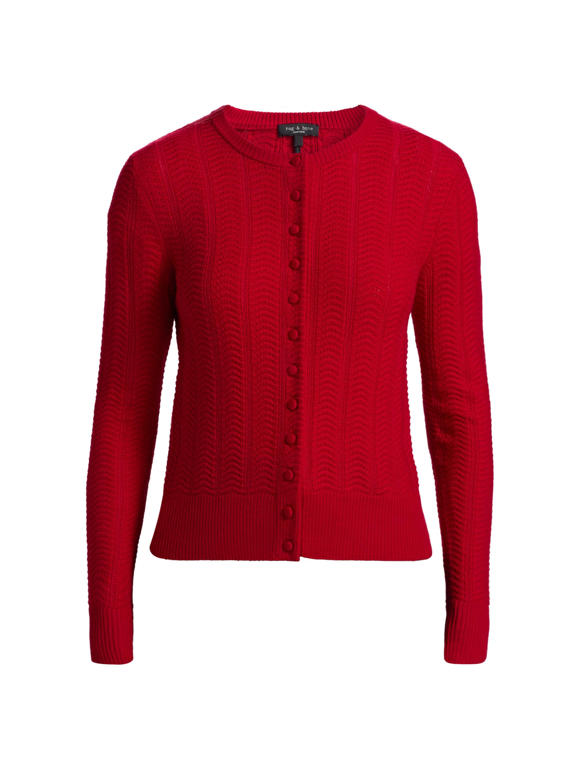 rag & bone Women's Francesca Wool-Blend Cardigan - Red