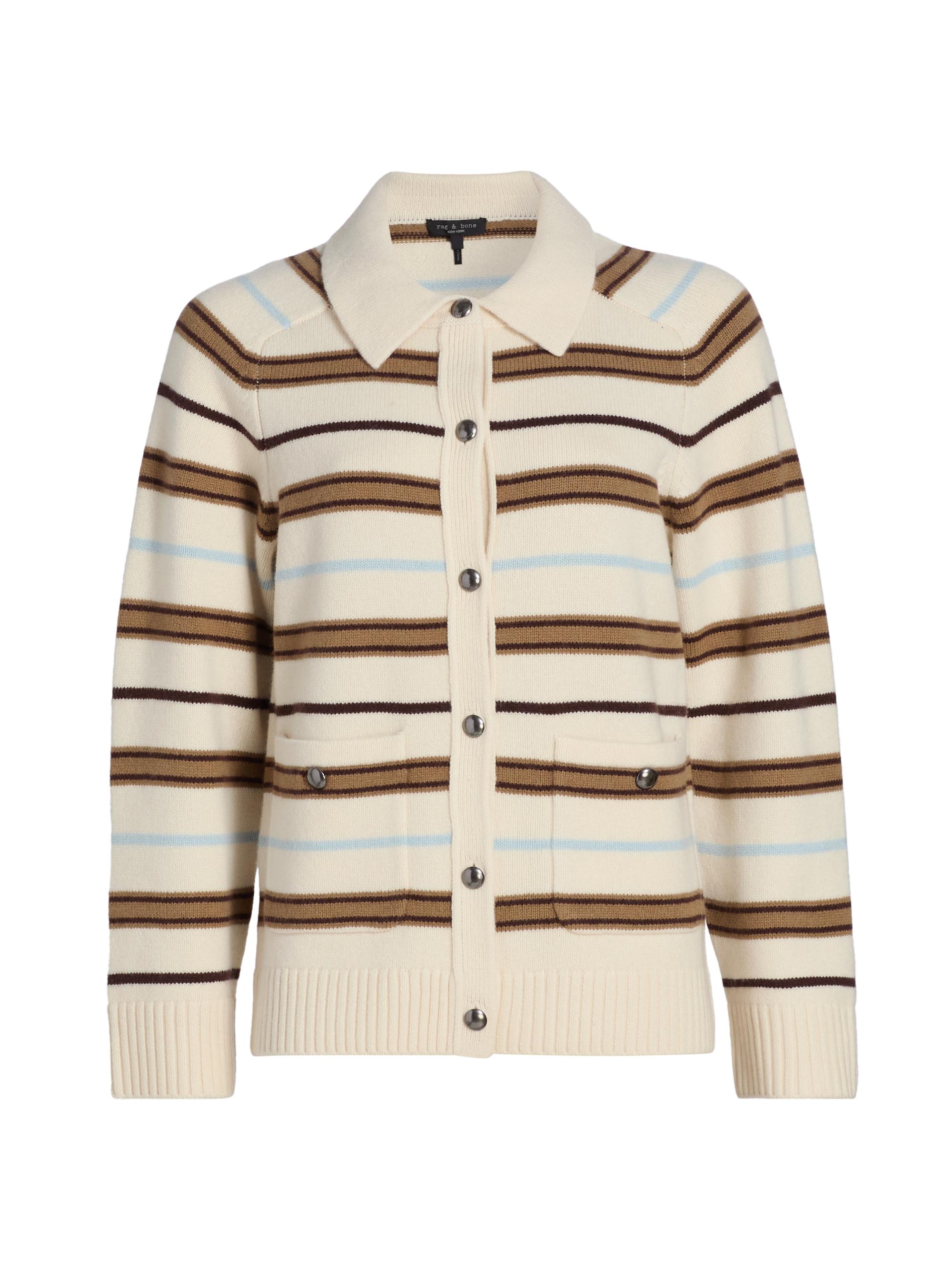 rag & bone Women's Peggy Striped Wool Oversized Cardigan -  Multi