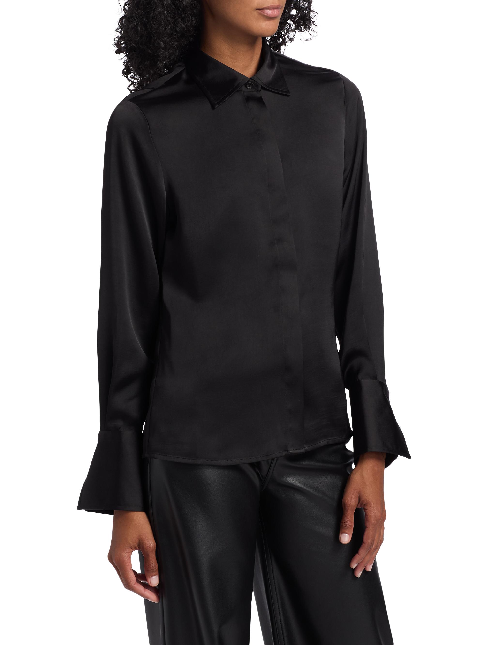 Blouse Noire En Polyester Soyeux Somewhere Taille 38 - Occasion Très Bon état