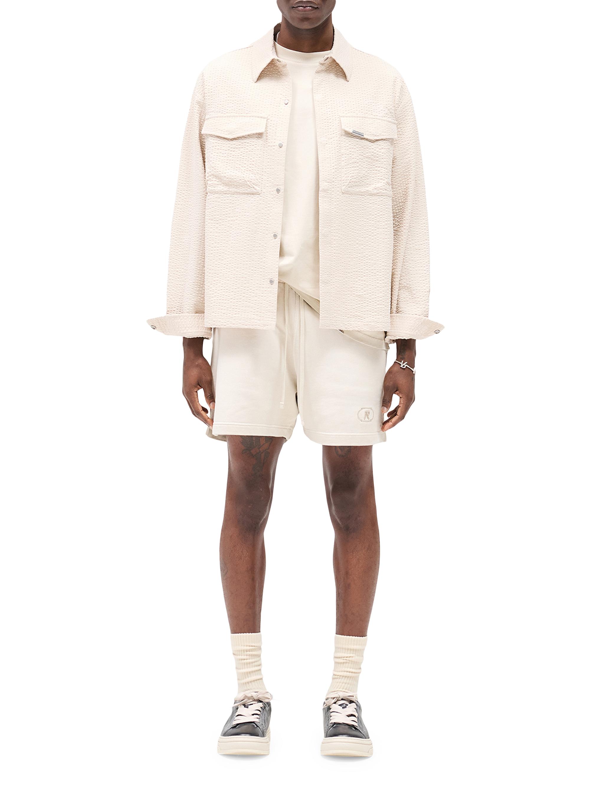 Represent Men's Textured Cotton Overshirt - Champagne