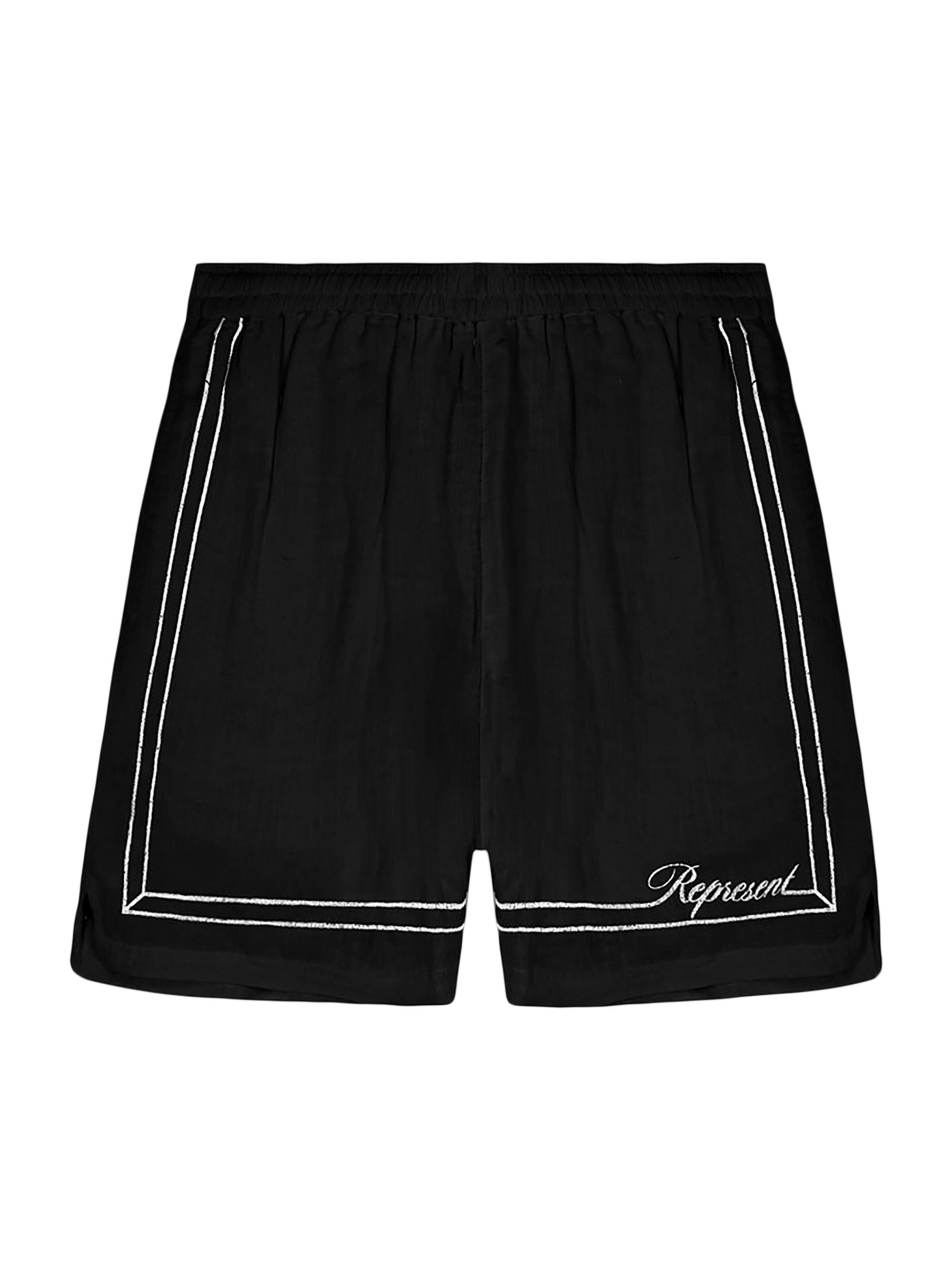 Represent Men's Logo Border Shorts - Jet Black