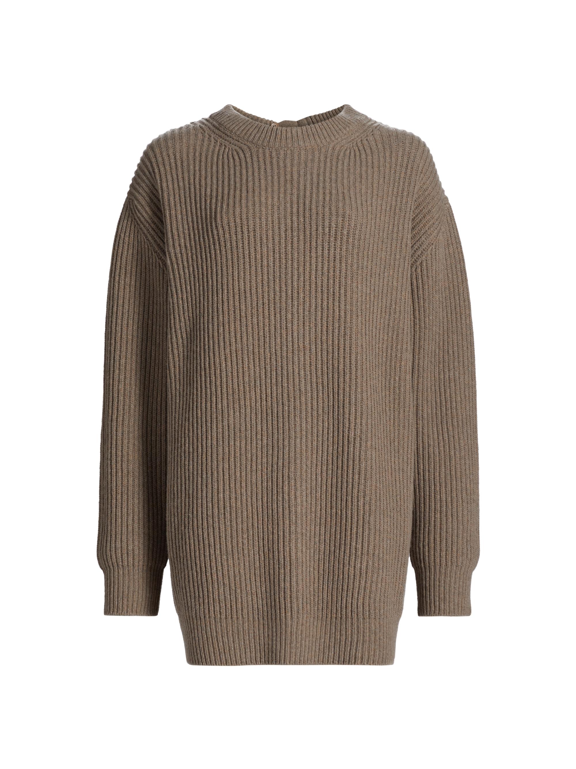 MM6 Maison Margiela Women's Crewneck Wool-Blend Mini-Sweaterdress - Beige