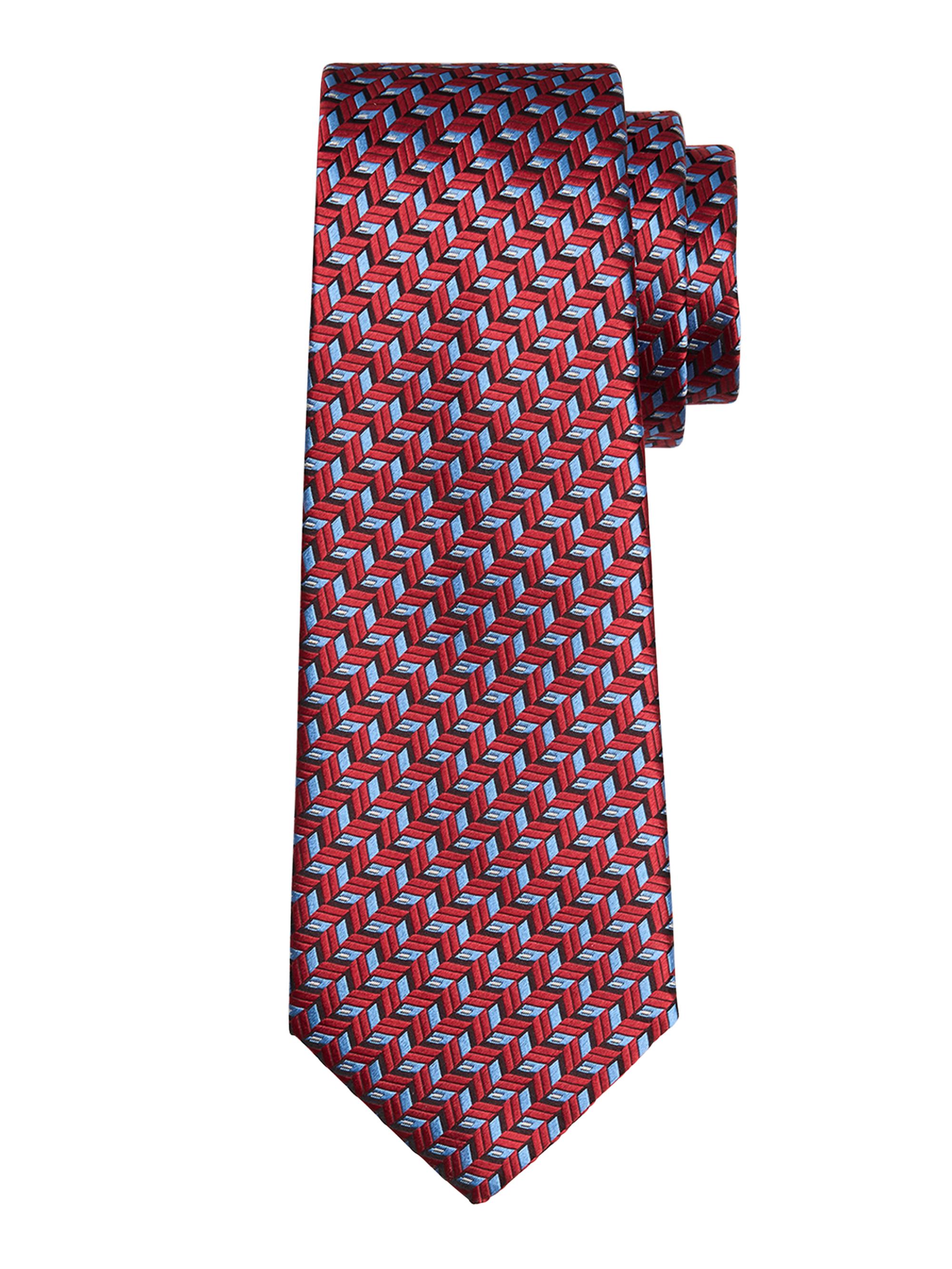 Giorgio Armani Men's Geometric-Print Silk Tie - Cardinal Red