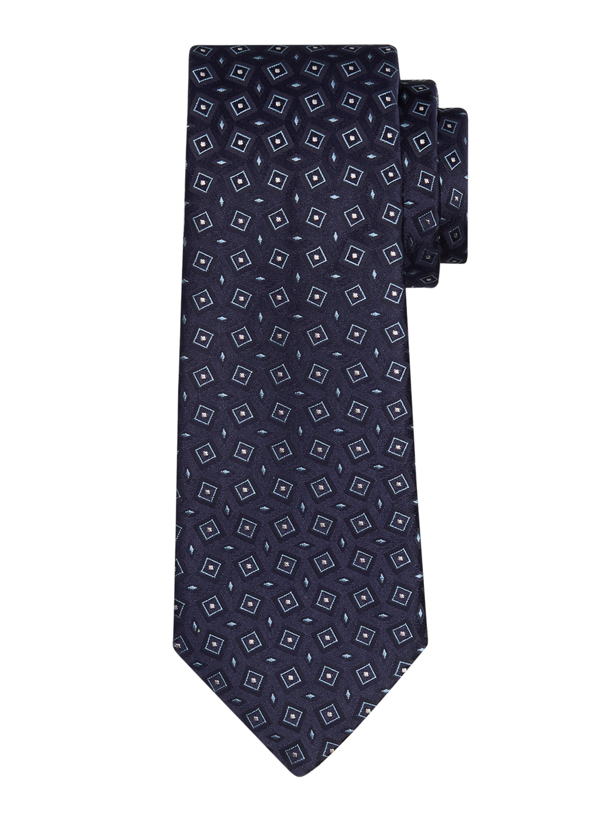Giorgio Armani Men's Geometric-Print Silk Tie - Royal Blue