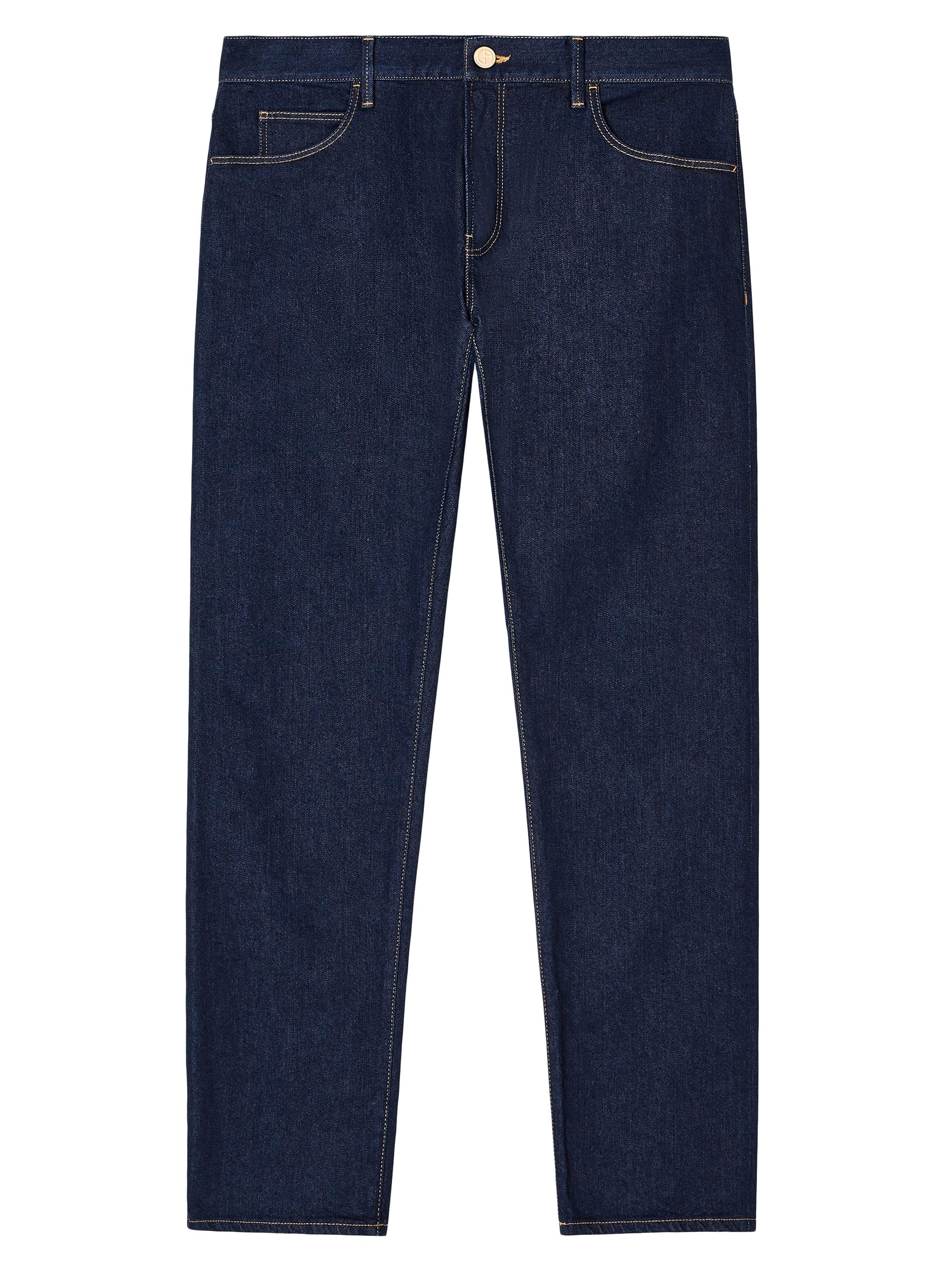 Giorgio Armani Men's Five-Pocket Slim Straight-Leg Jeans - Blue Denim