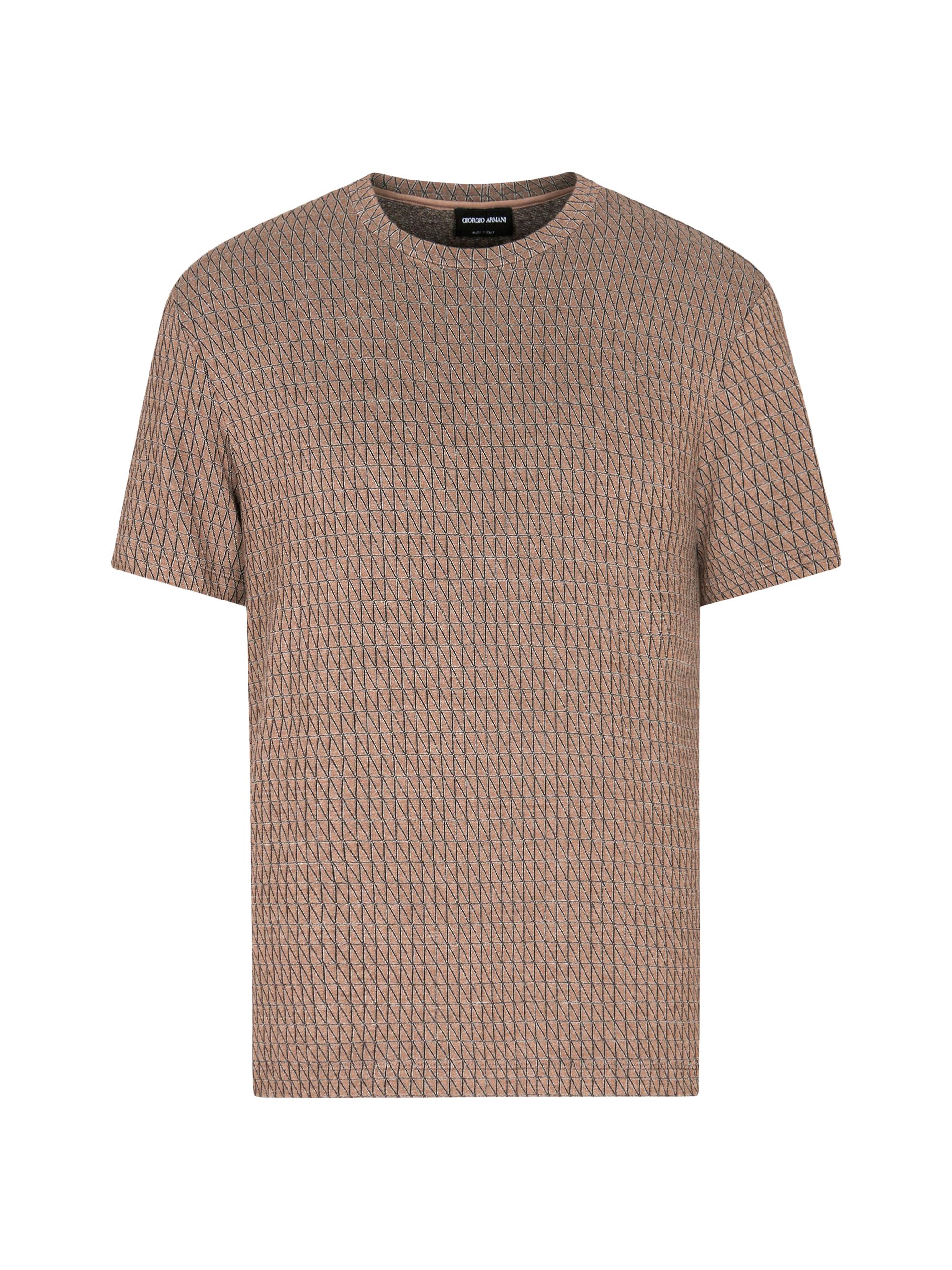 Giorgio Armani Men's Geo Pattern Jersey T-Shirt - Barley Fancy