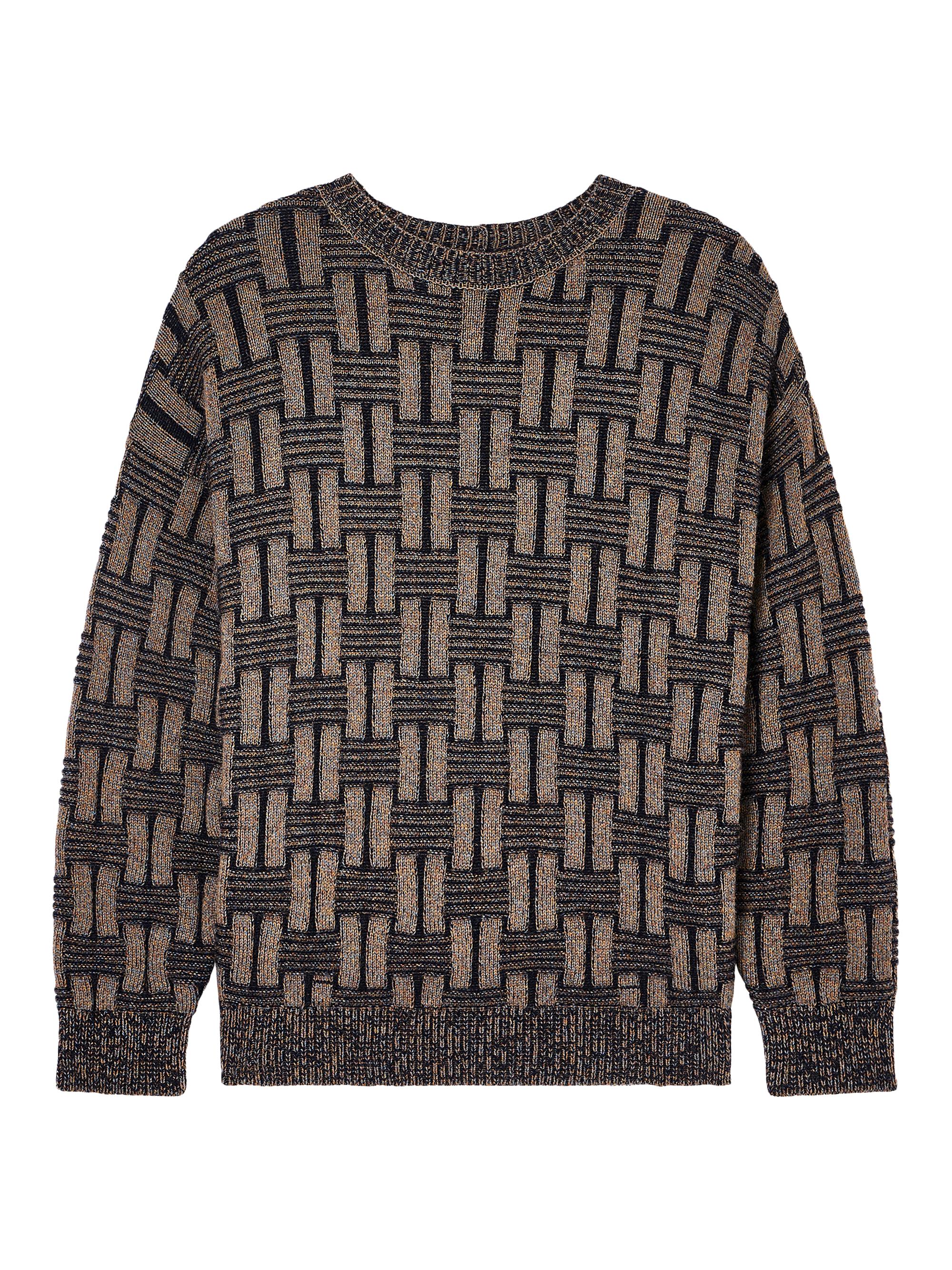 giorgio armani アルパカ94%混 ブラックニット Giorgio Armani Geometric Camel Wool Crewneck Sweater | Saks Fifth