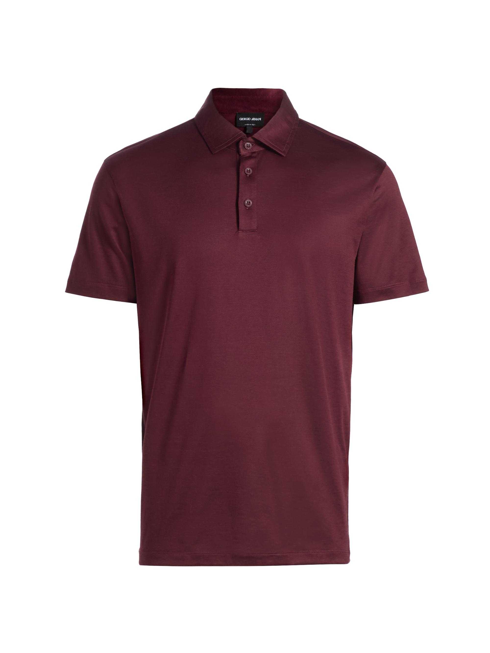 Giorgio Armani Men's Solid Jersey Polo Shirt - Ruby