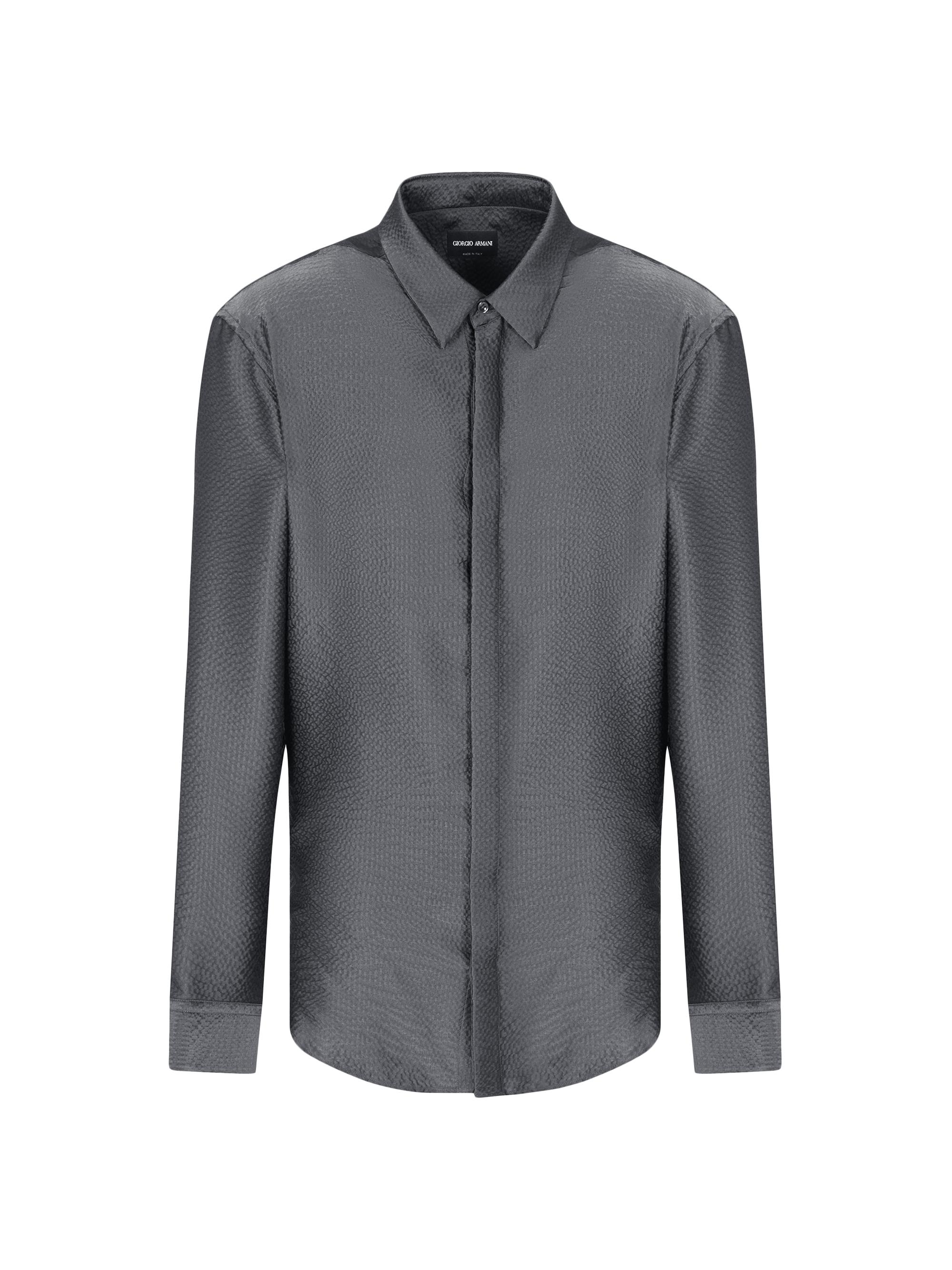 Giorgio Armani Men's Silky Button-Front Shirt - Volcanic Ash