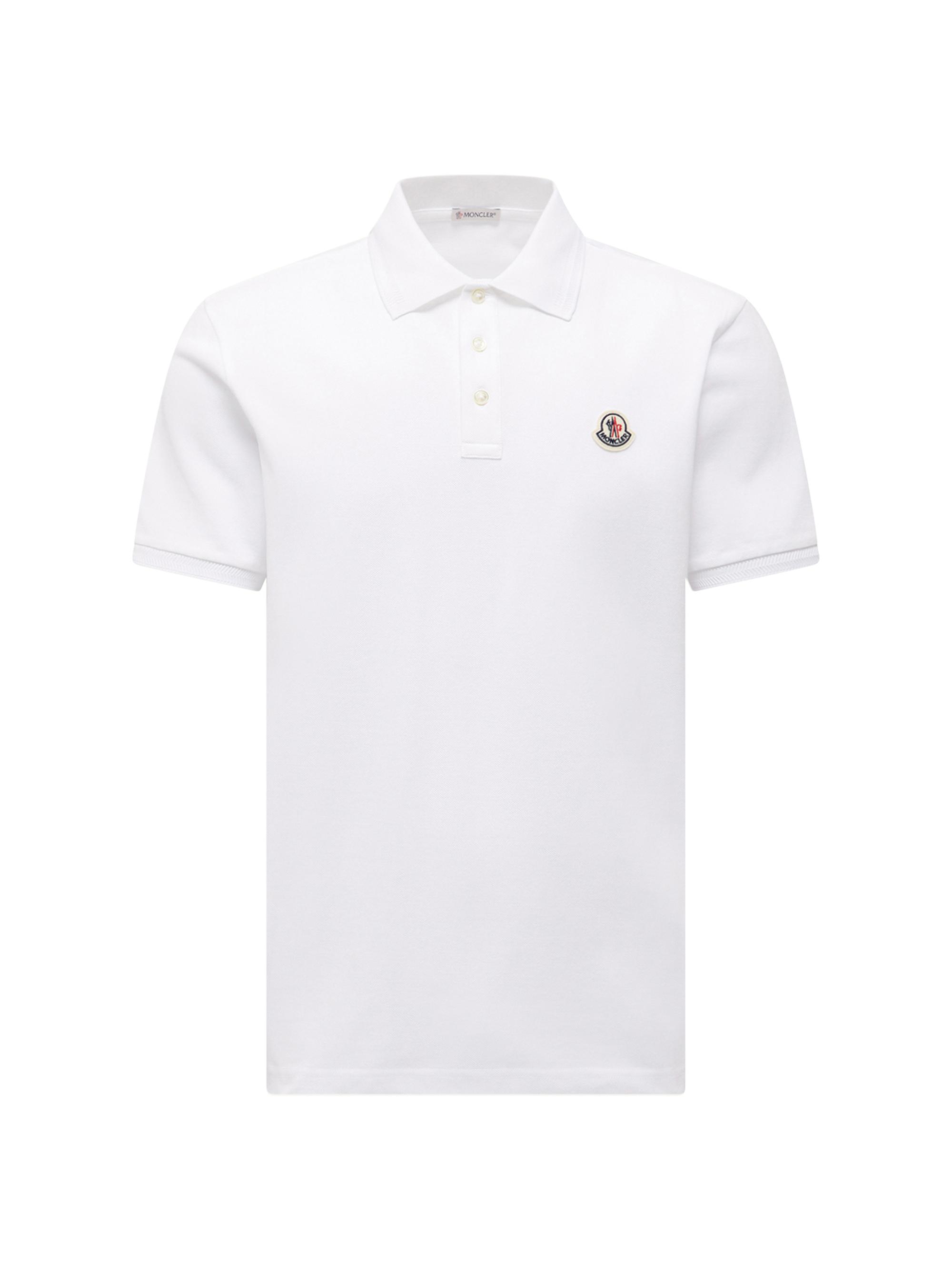 Moncler Men's Logo Pique-Cotton Polo Shirt - White