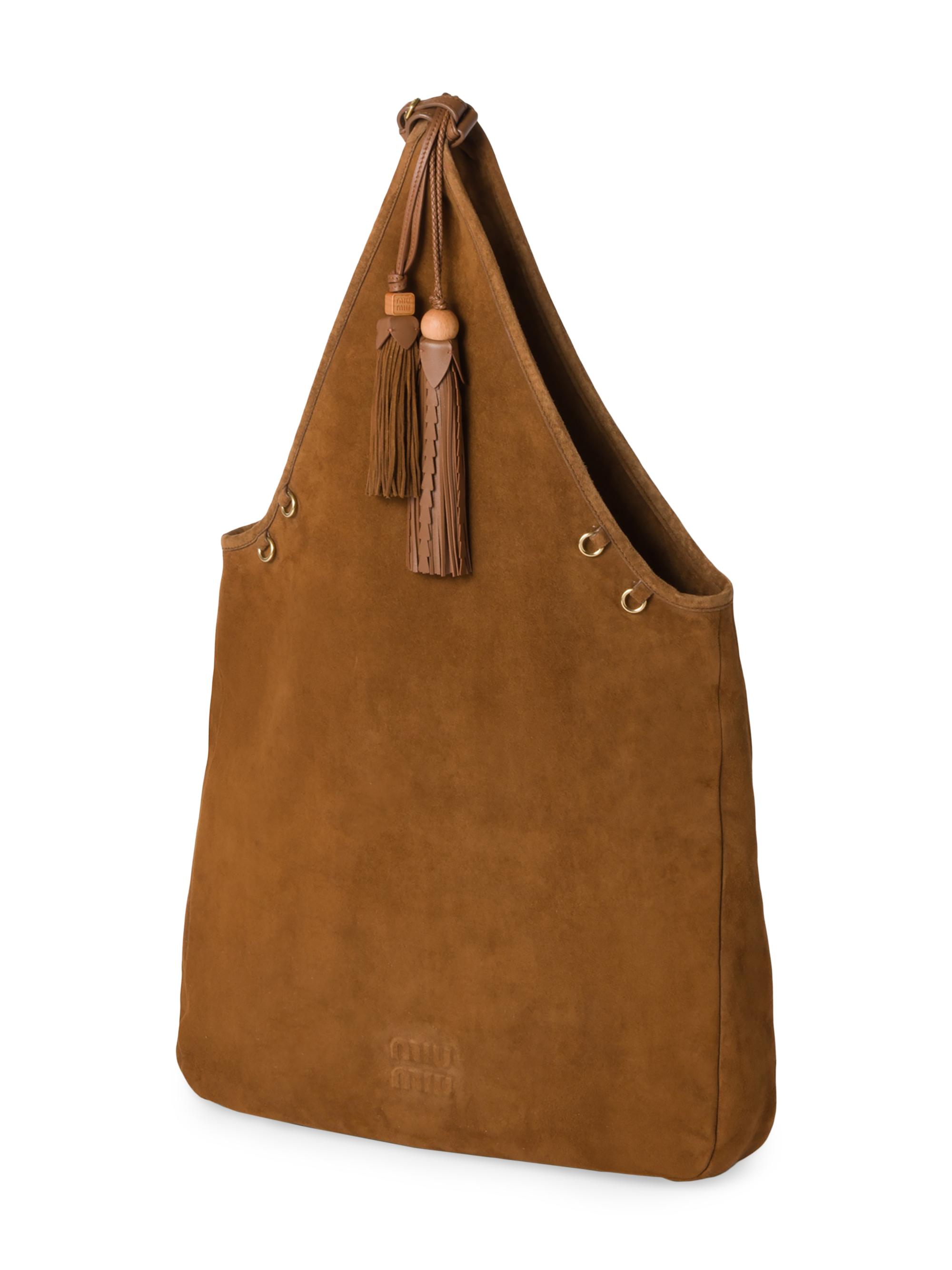 Miu Miu Suede Top Handle Bag with Tassels | Saks Fifth Avenue