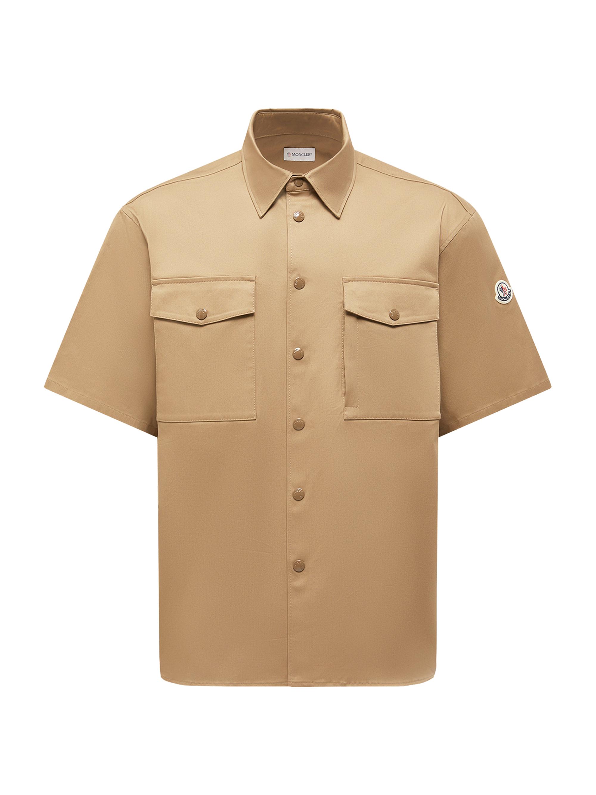 Moncler Men's Shirt in Cotton Gabardine - Beige