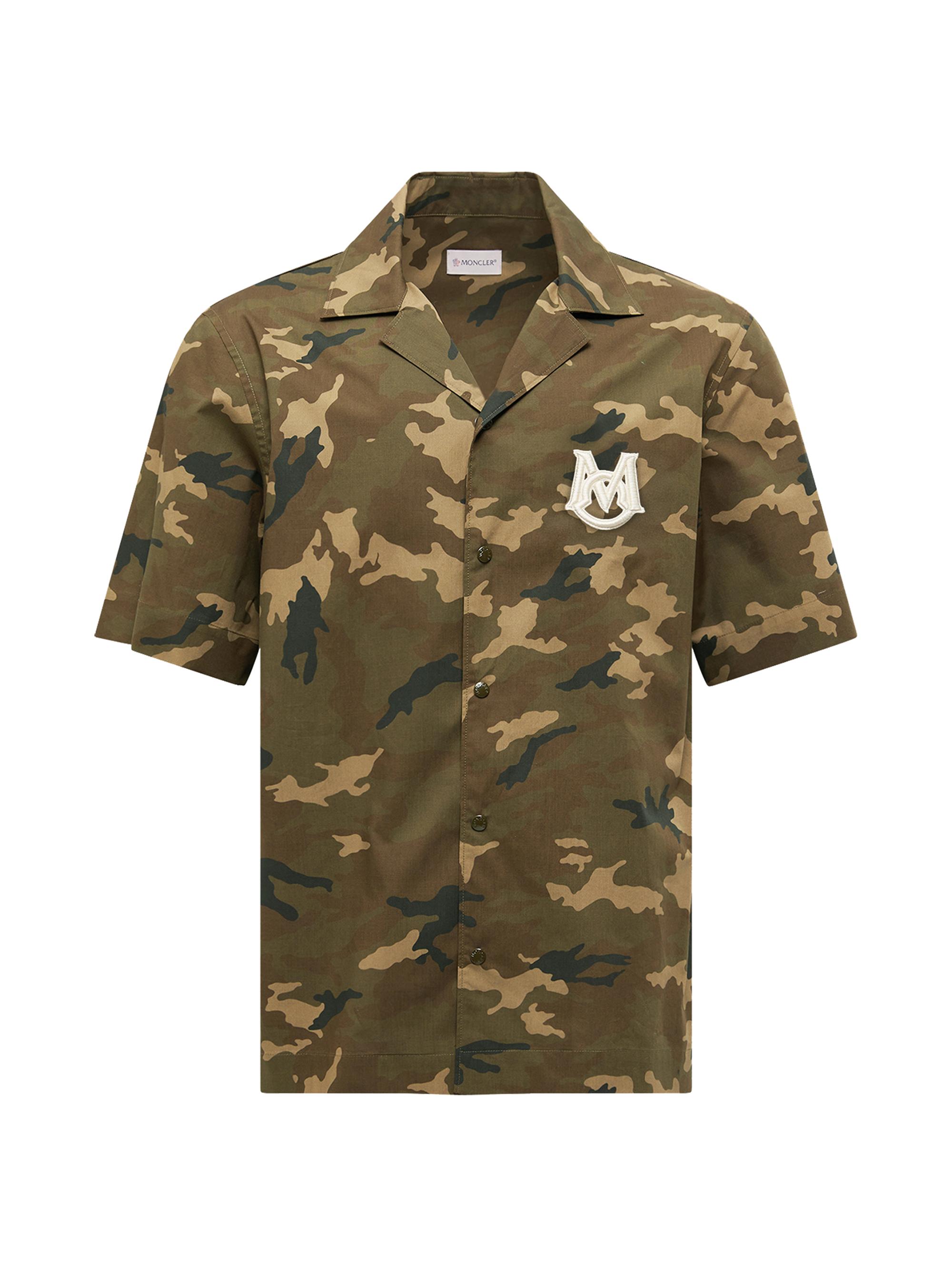 Moncler Men's Shirt in Cotton - Green Brown