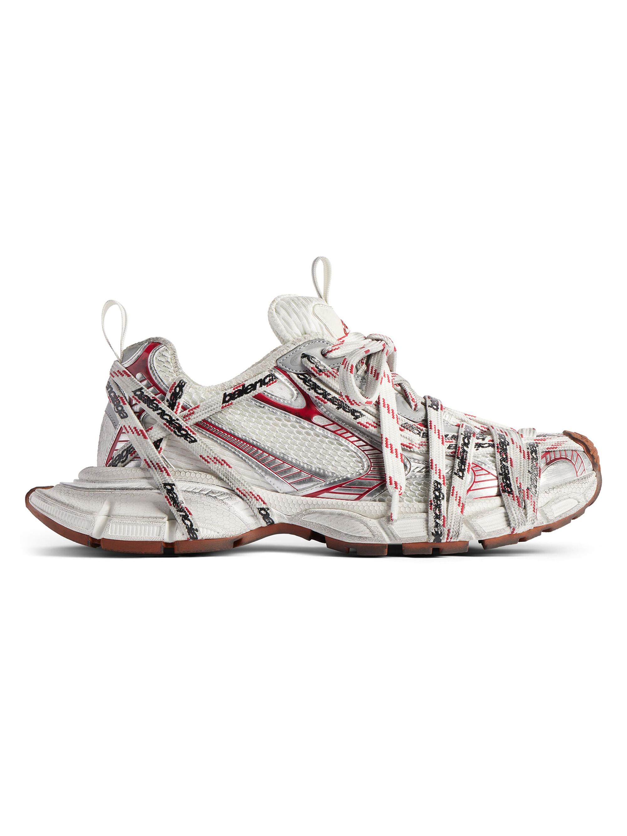 Balenciaga Men's 3XL Extreme Laces Logo Sneakers - White Red