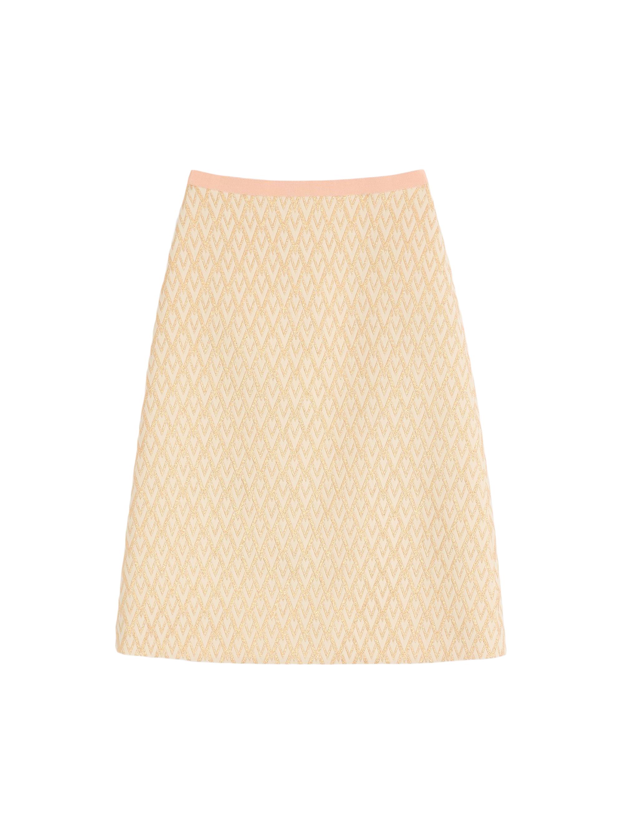 Valentino Garavani Women's Lurex Jacquard Skirt - Birch Gold