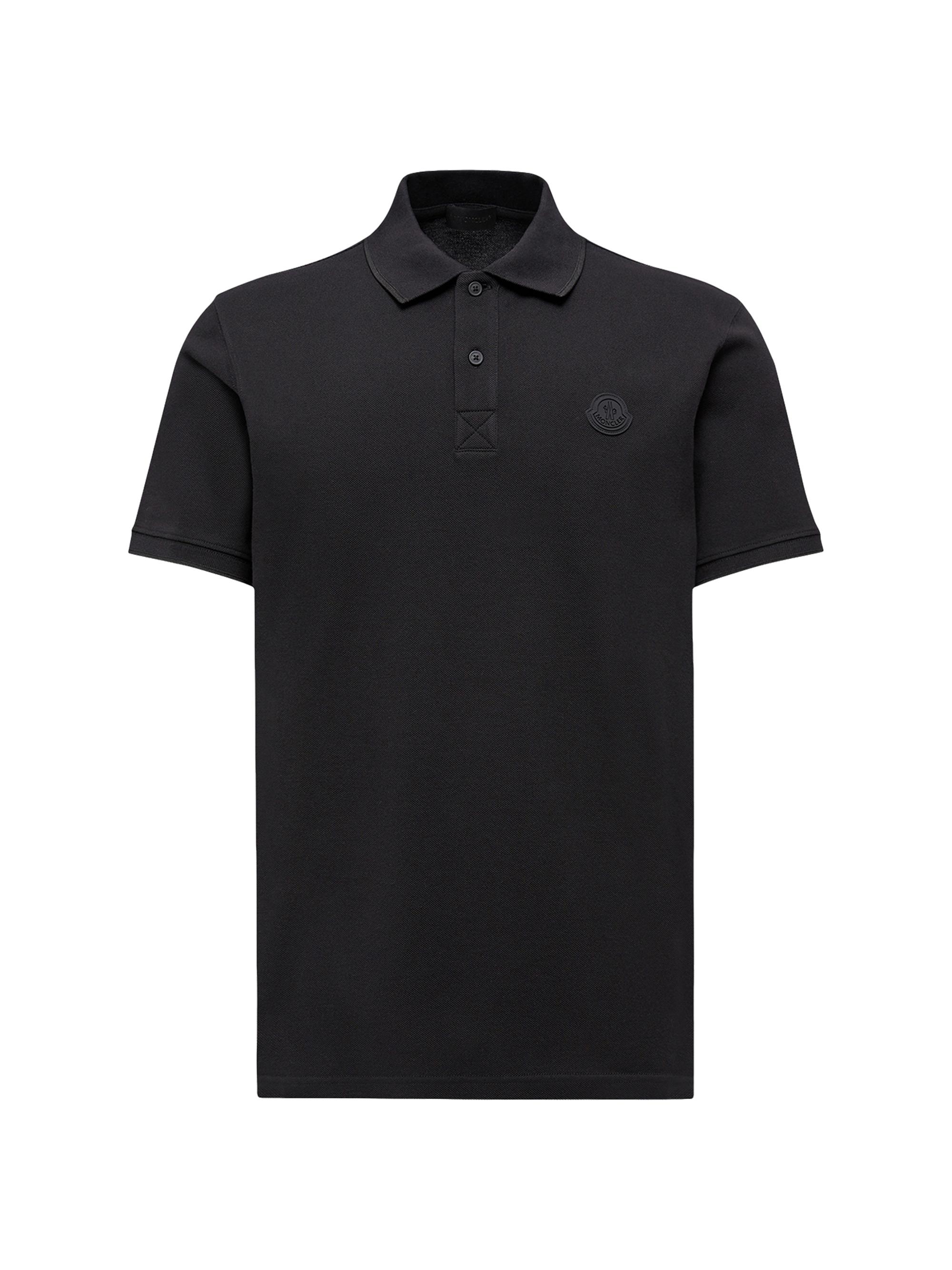 MONCLER｜SHORT-SLEEVED PIQUE/COLLAR Moncler Polo Shirt in Cotton Piquet | Saks Fifth Avenue