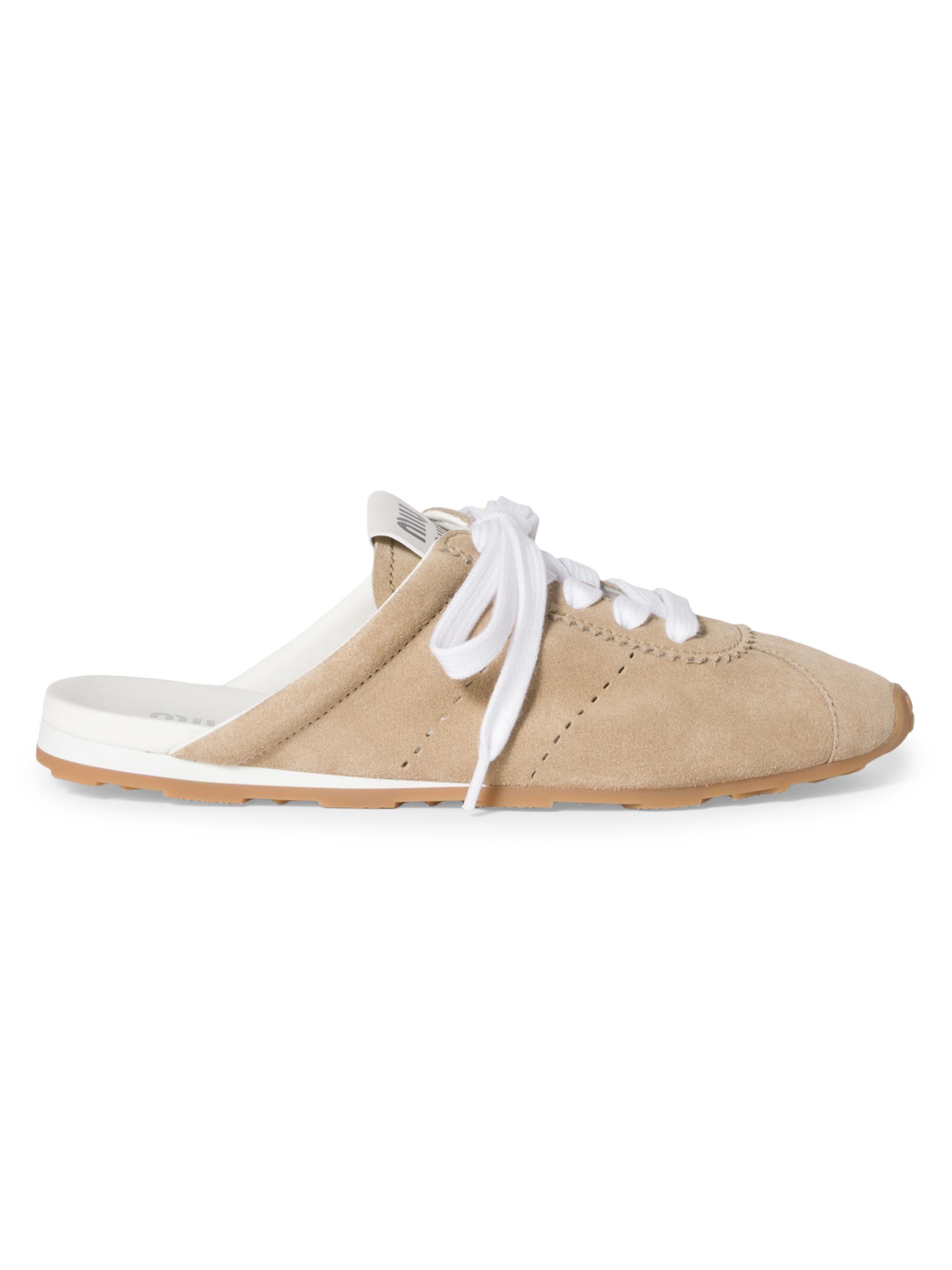 Miu Miu bow サンダル と adidas nmd Ecru New Balance X Miu Miu 530 Sl Faded Suede Mules | Miu Miu