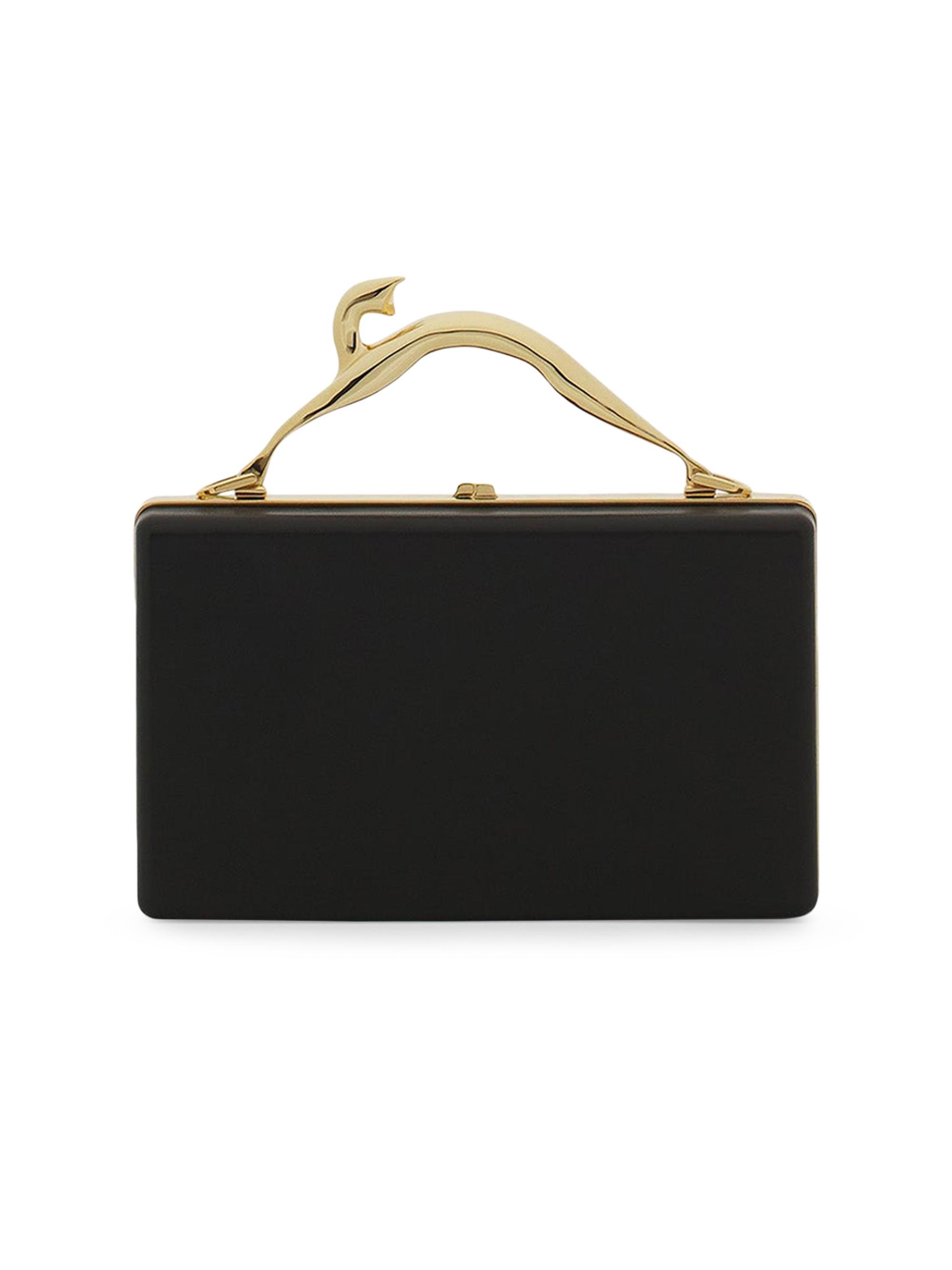 Lanvin Women's Fusion Cat Leather Clutch Bag - Black