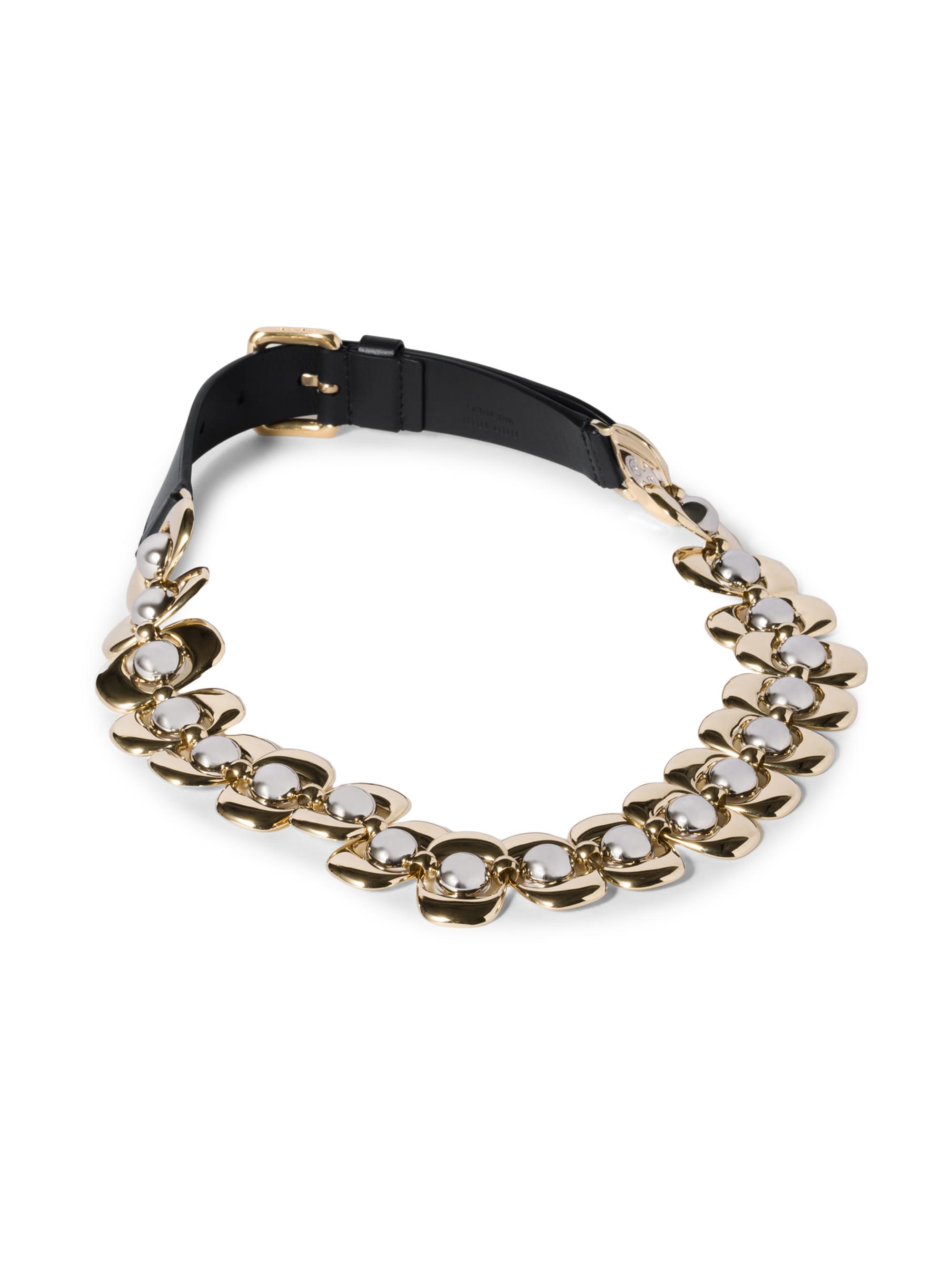 Miu Miu Women's Leather and Metal Belt - Black