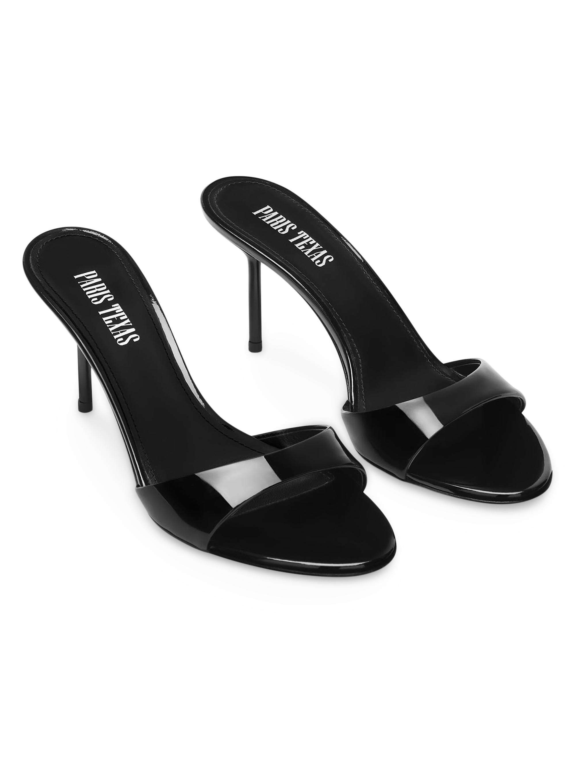 Paris Texas Women's Lidia Patent 70MM Mules - Black - back view in Black