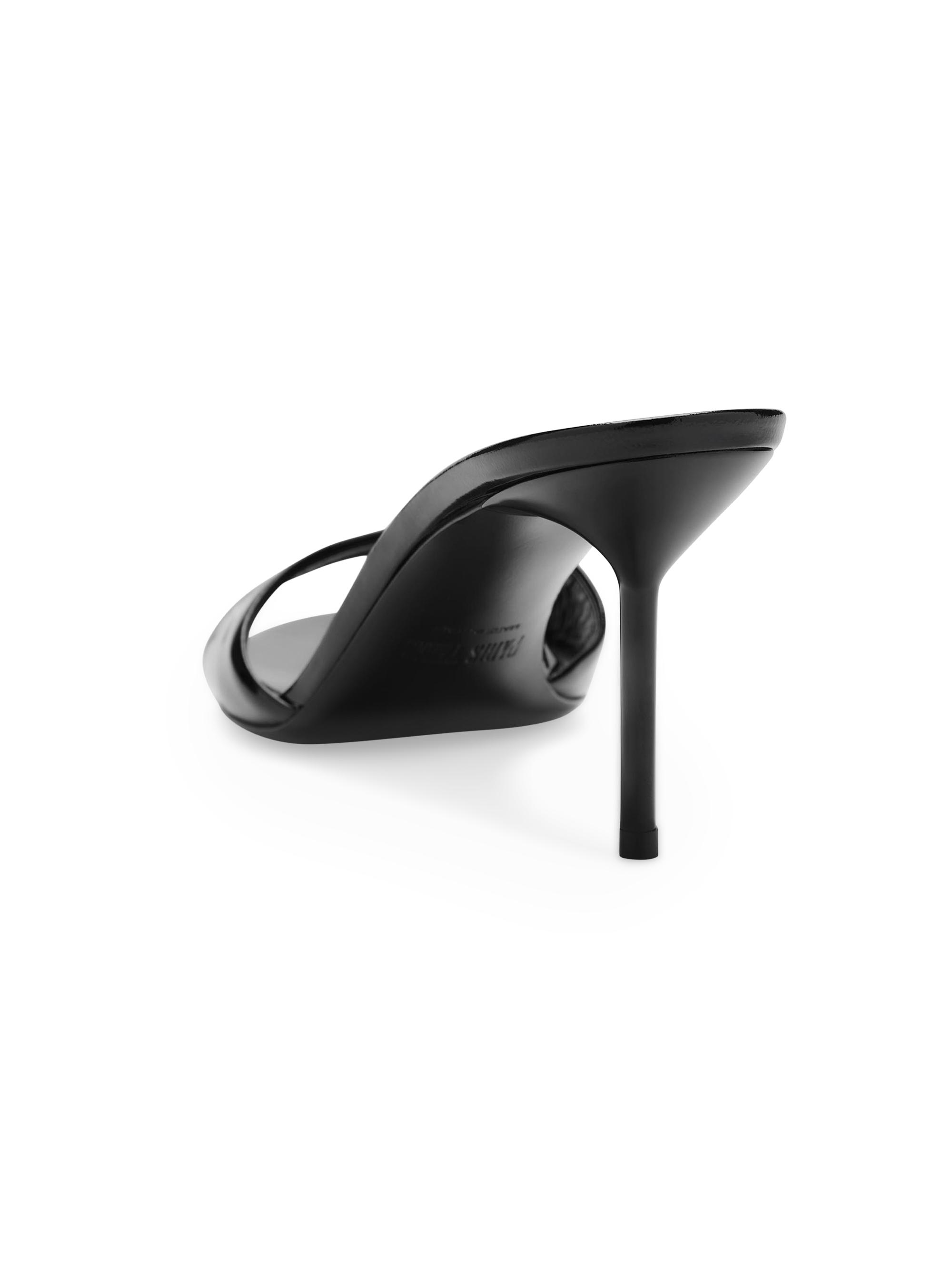 Paris Texas Women's Lidia Patent 70MM Mules - Black - side view in Black