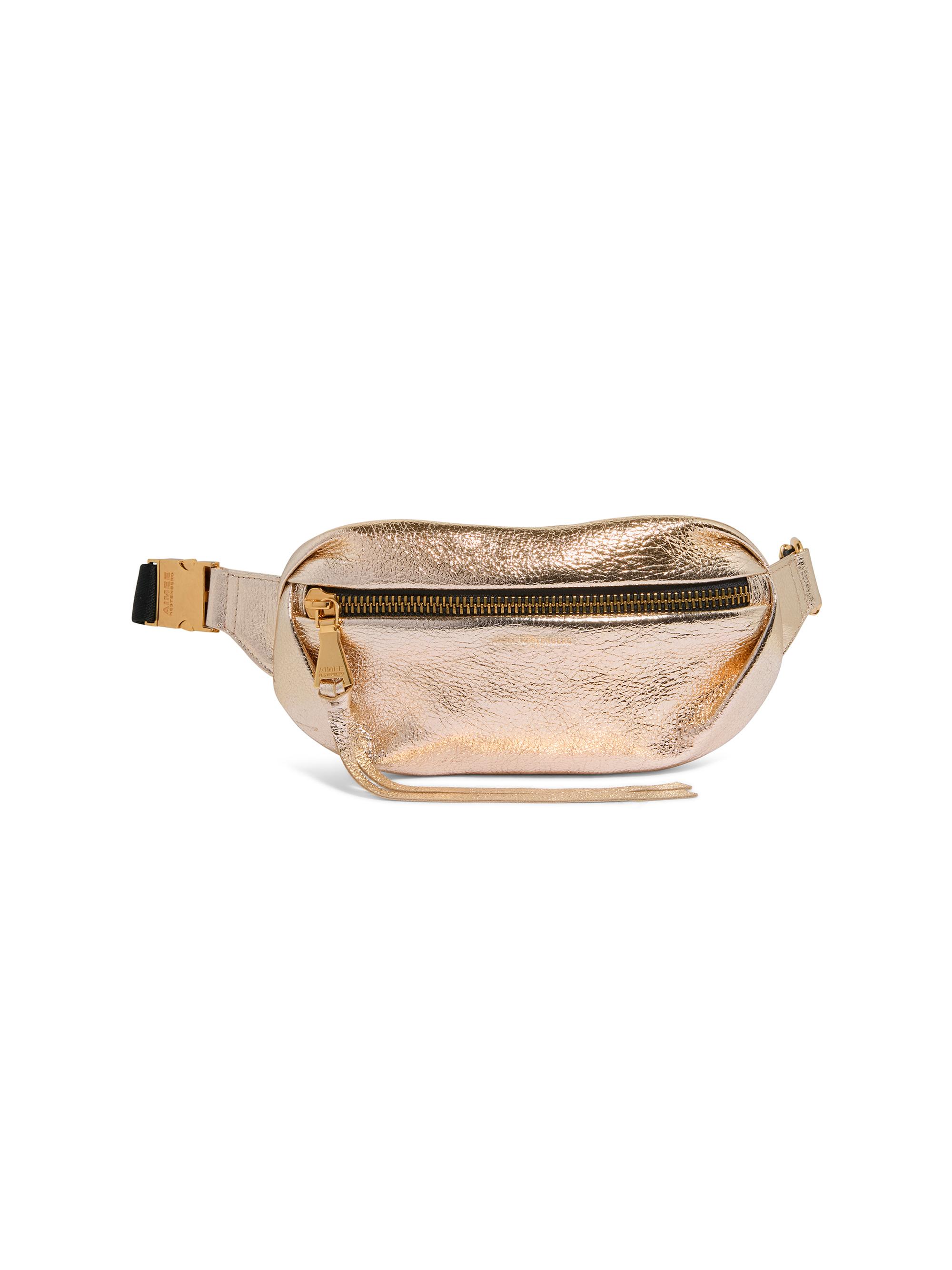 Aimee Kestenberg Women's Milan Leather Bum Bag - Crinkled Gold