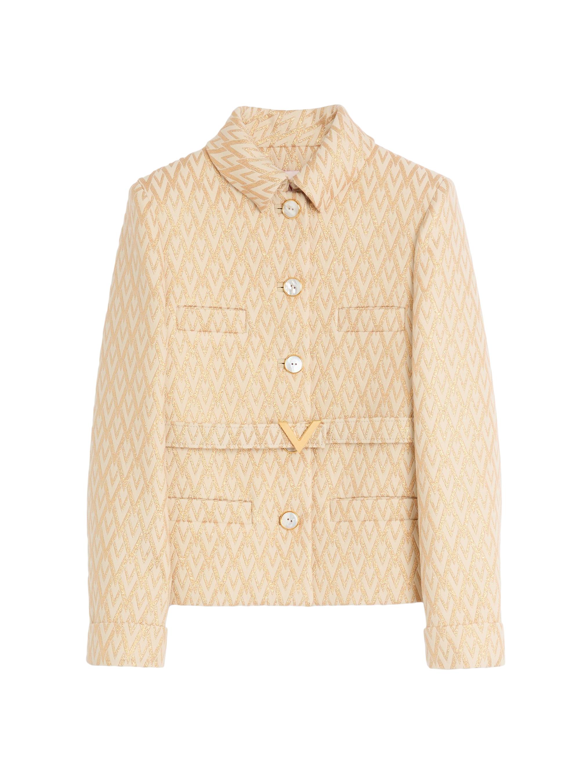 Valentino Garavani Women's Lurex Jacquard Toute La V Jacket - Birch Gold