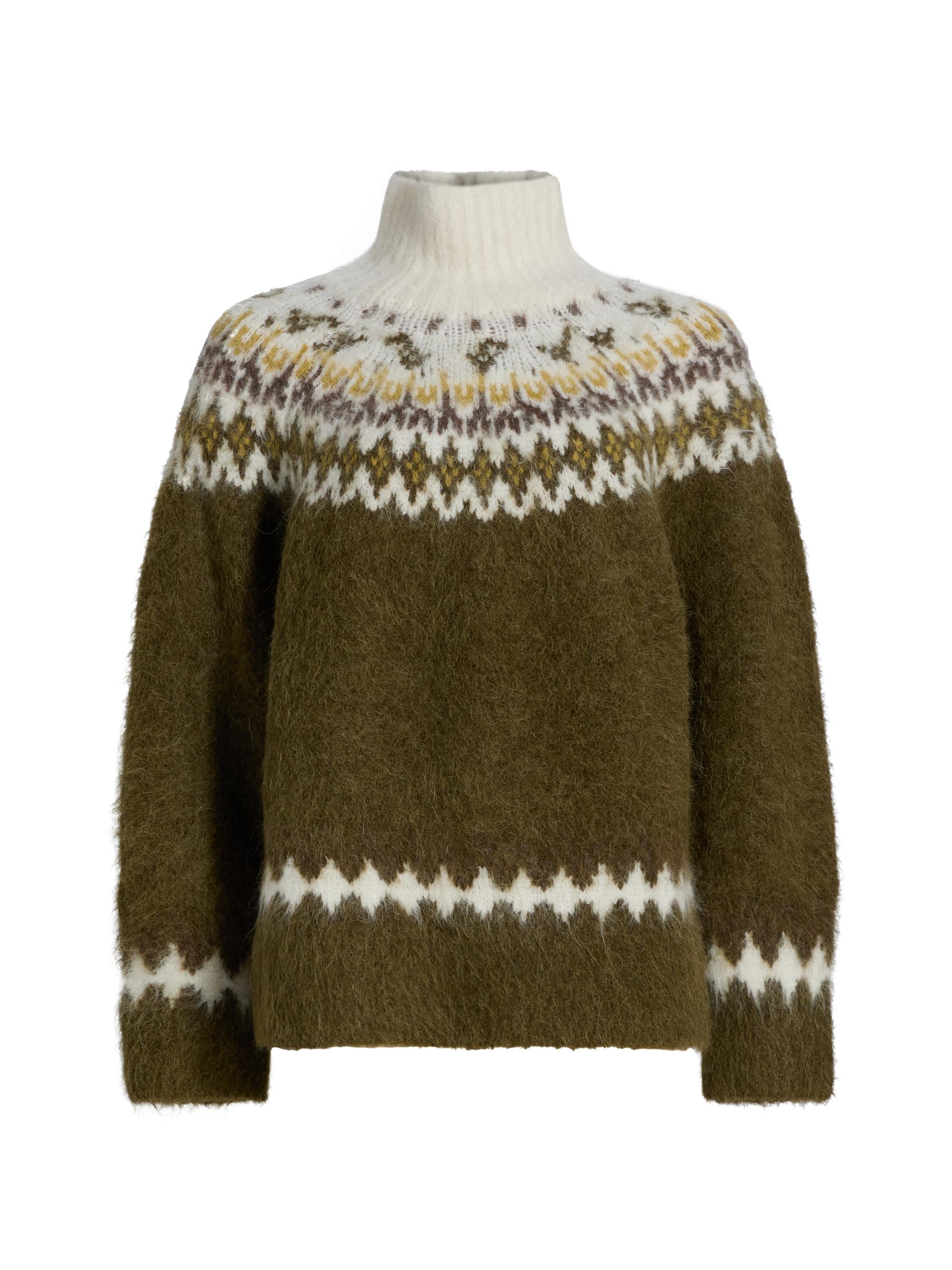 rag & bone Women's Beth Fair Isle-Inspired Alpaca-Blend Turtleneck Sweater - Army Multi