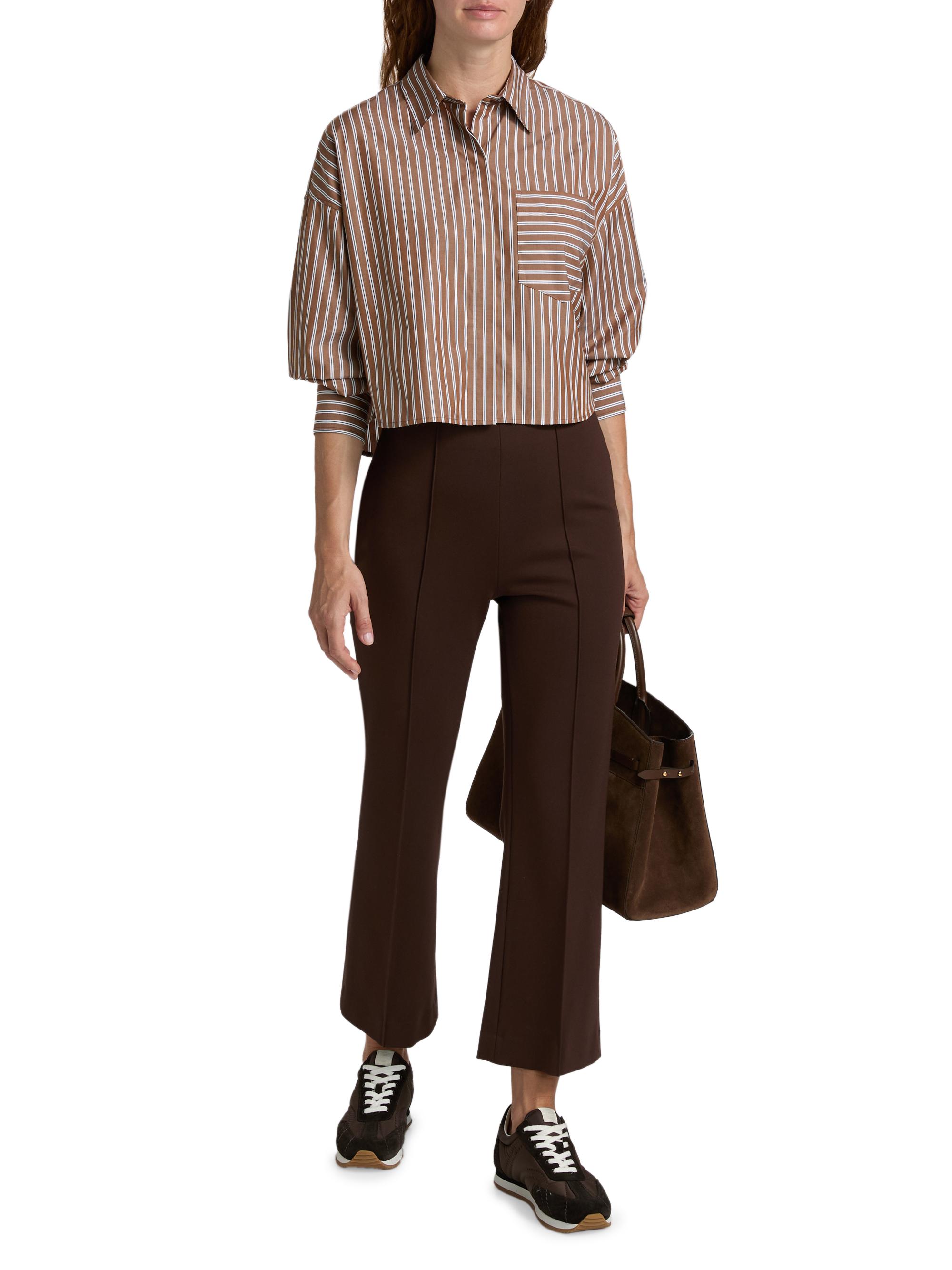 slim fit dress slacks American Giant Women's Kick Flare Pant, Super Black (Size: 0)