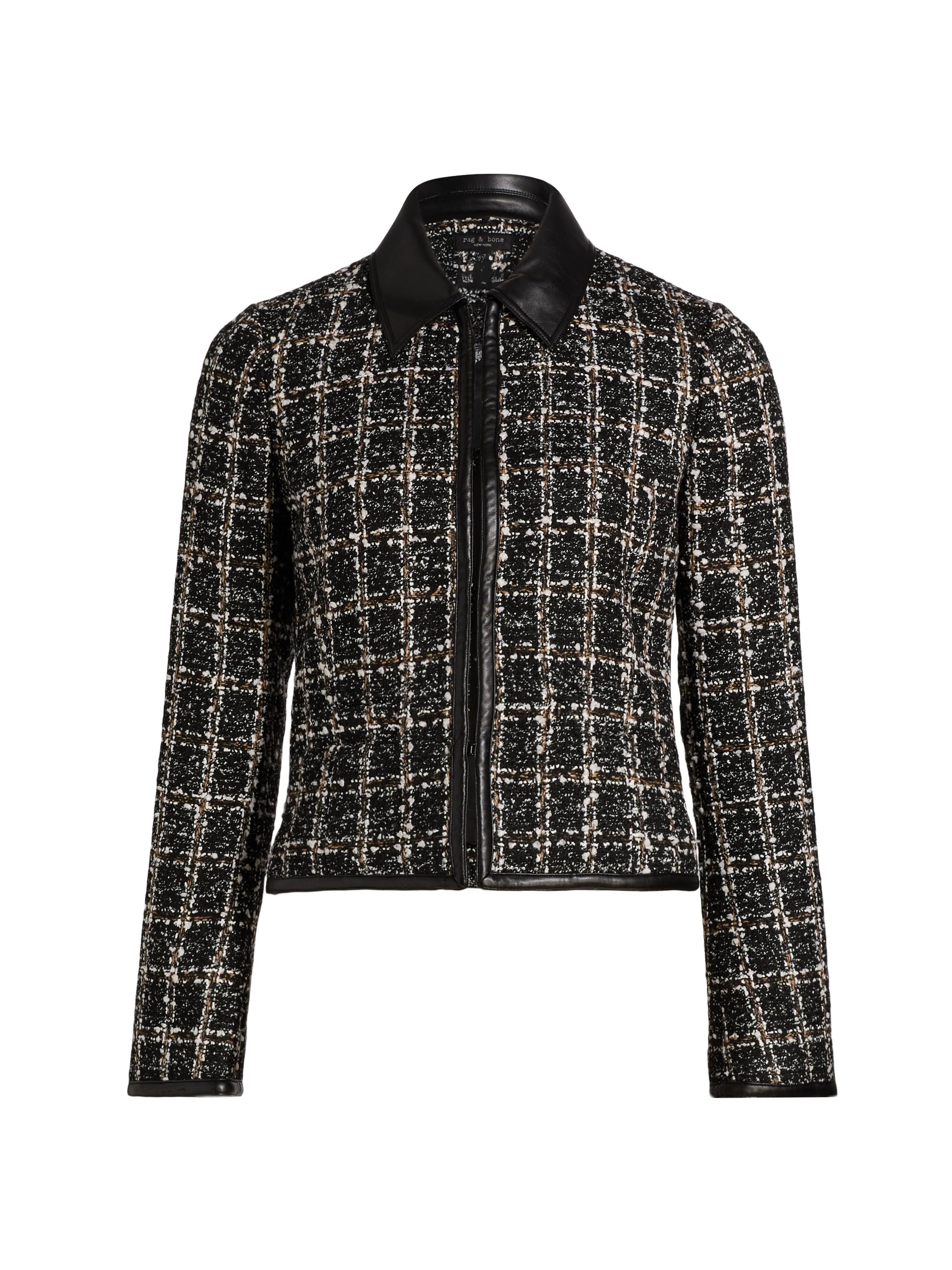 rag & bone Women's Eloise Plaid Zip-Front Blazer - Black Plaid