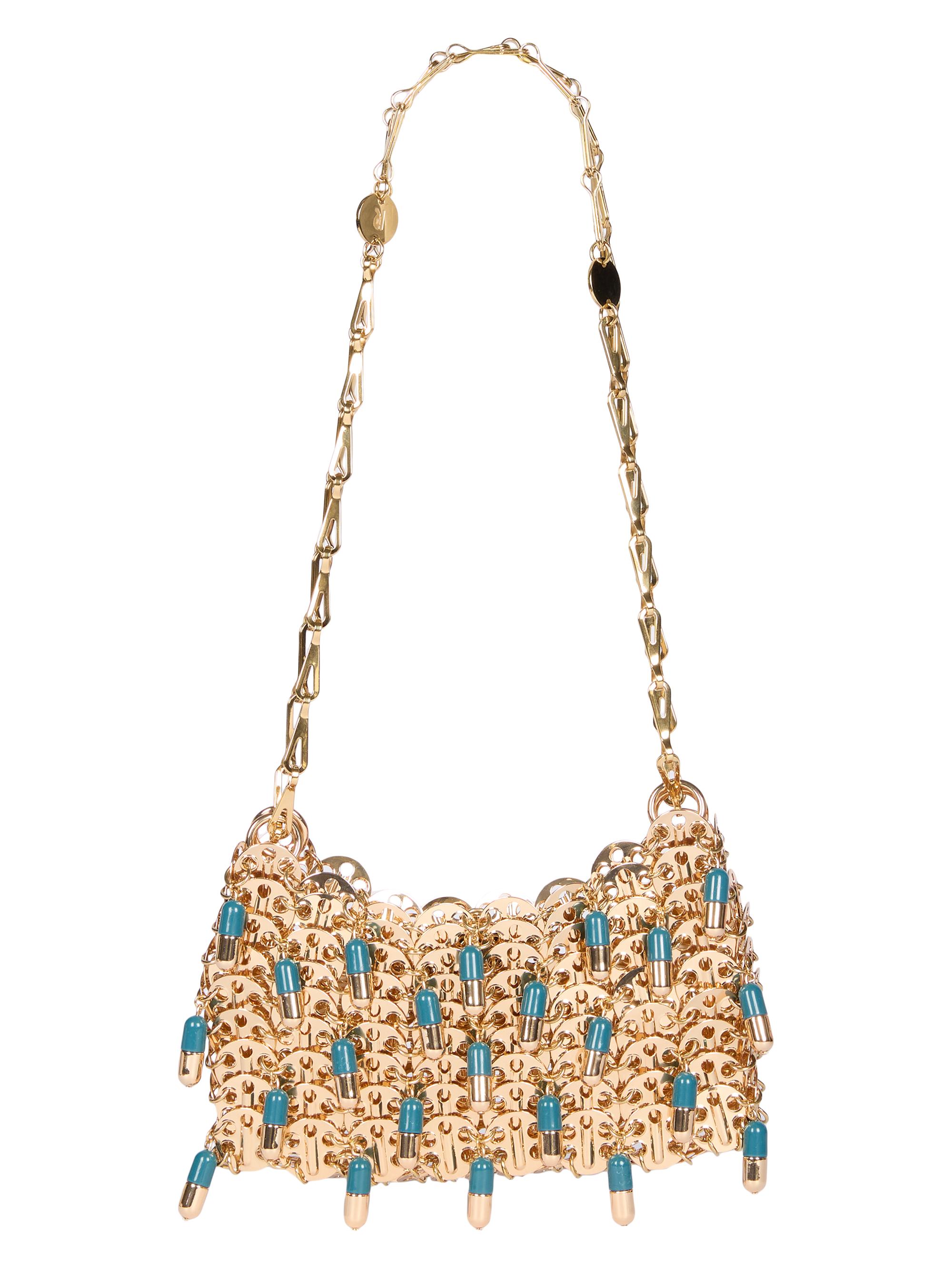 バッグ Rabanne 1969 nano gold Rabanne Iconic 1969 Nano Embellished Disc Shoulder bag - Gold