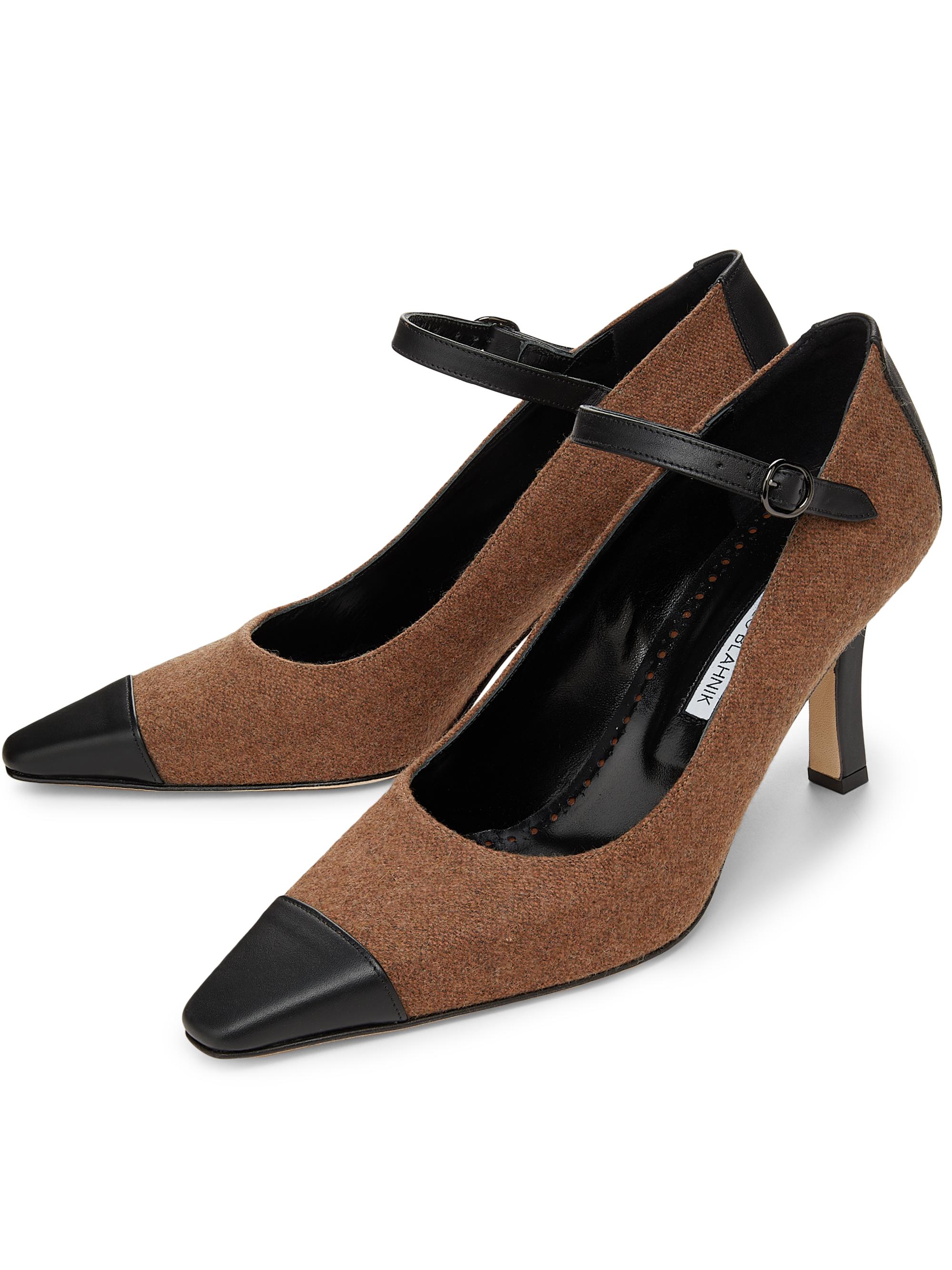 Manolo Blahnik Semele Wool-Blend Cap-Toe Pumps | Saks Fifth Avenue