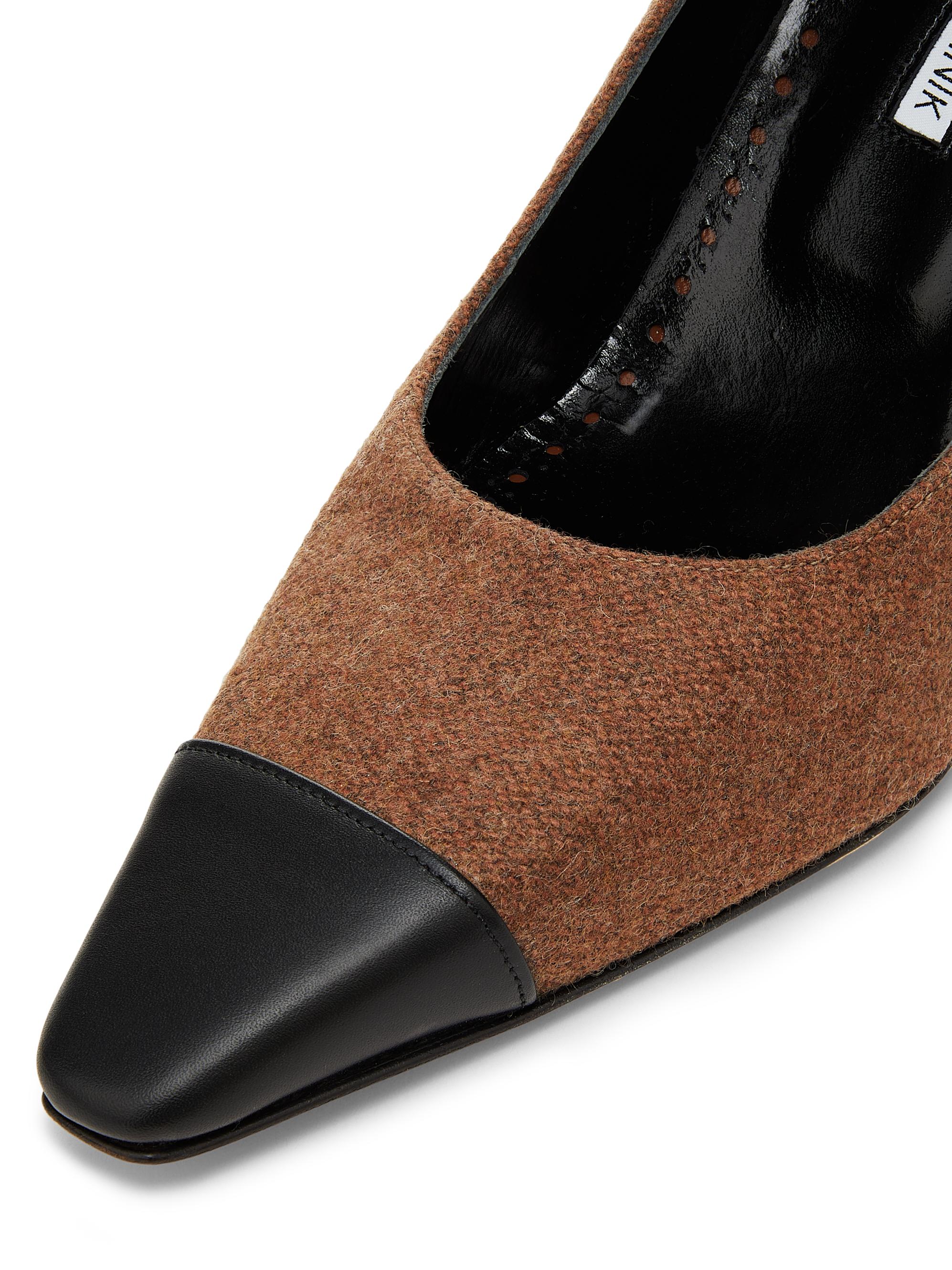 Manolo Blahnik Semele Wool-Blend Cap-Toe Pumps | Saks Fifth