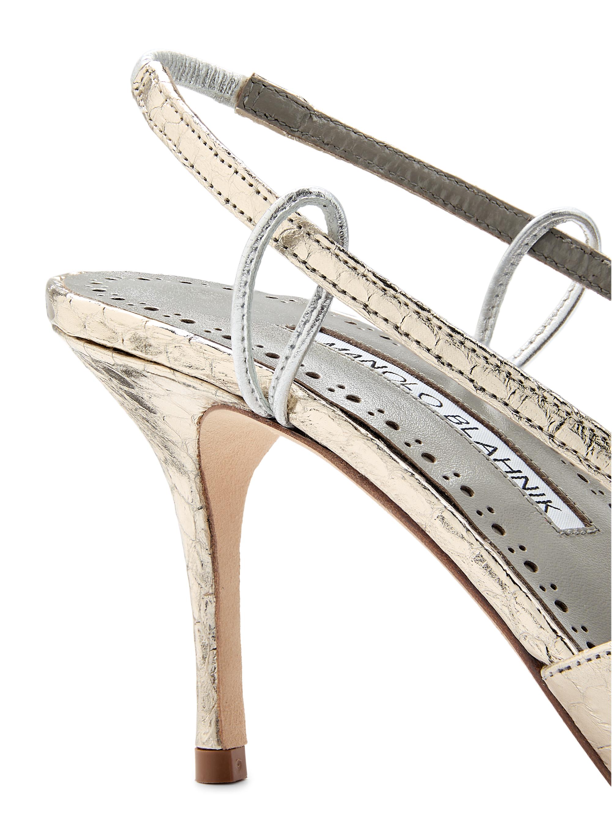 MANOLO BLAHNIK シルバー ミュール セダラビー MANOLO BLAHNIK シルバー ミュール セダラビー MANOLO BLAHNIK