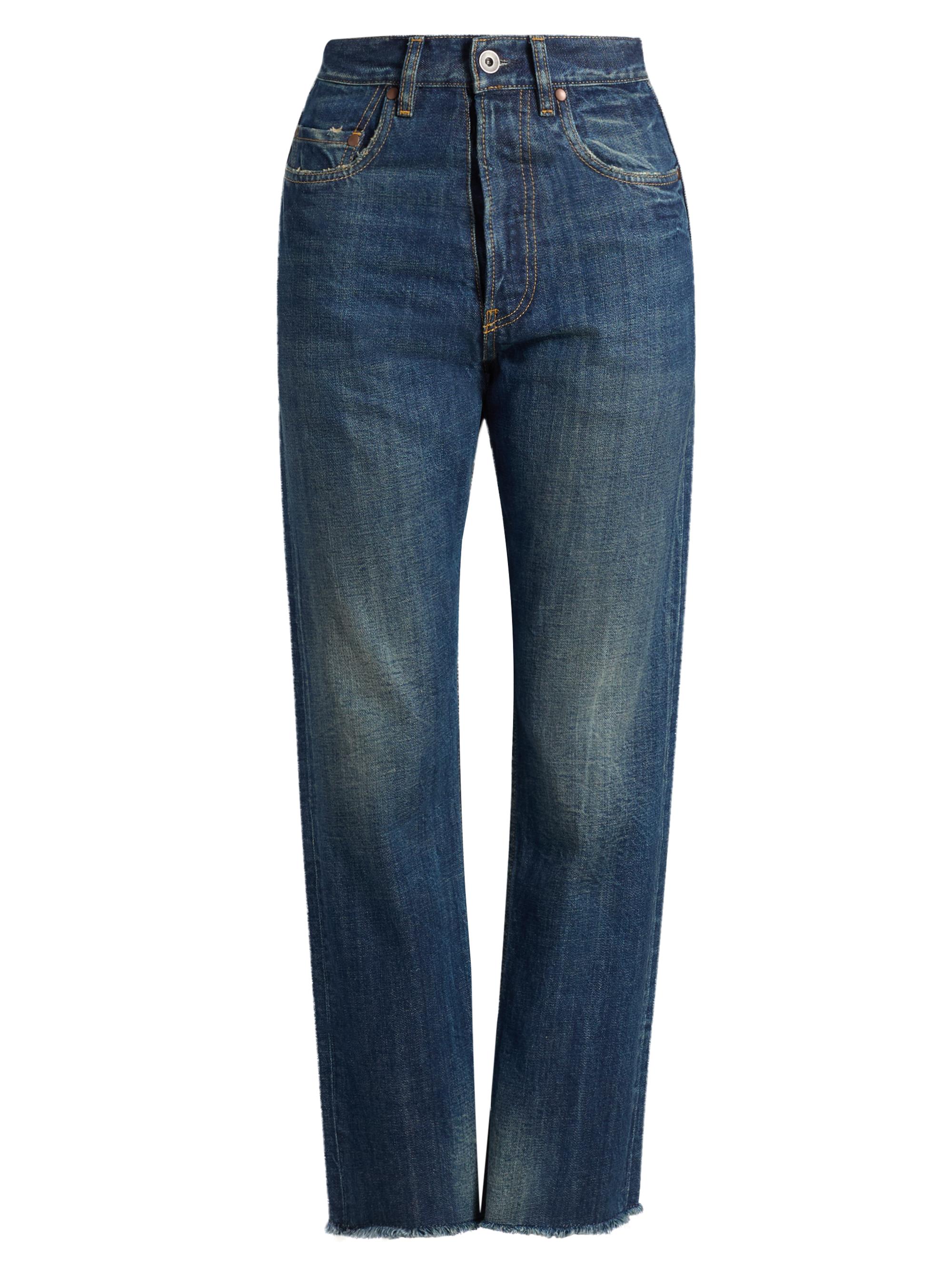 Maison Margiela Distressed Slit Mid-Rise Baggy Jeans | Saks Fifth