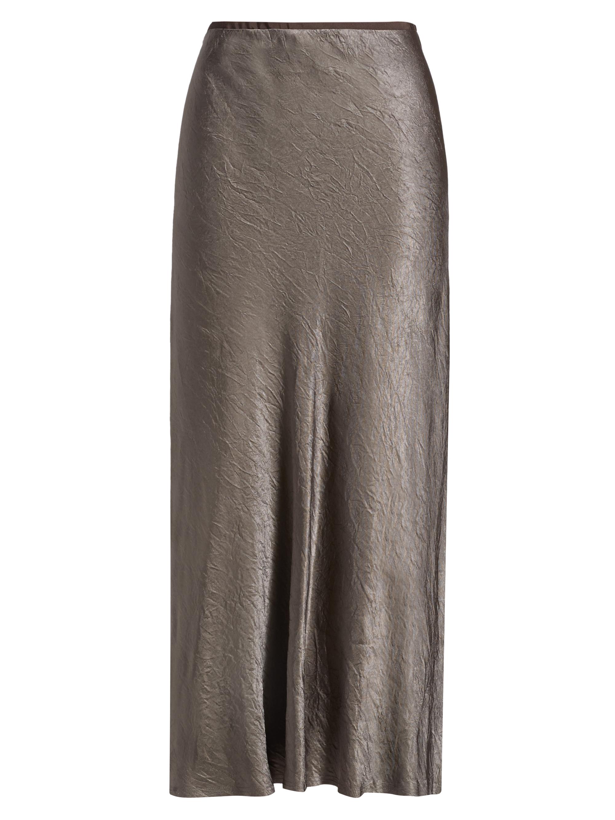 Maison Margiela Women's Textured Satin Midi-Skirt - Taupe