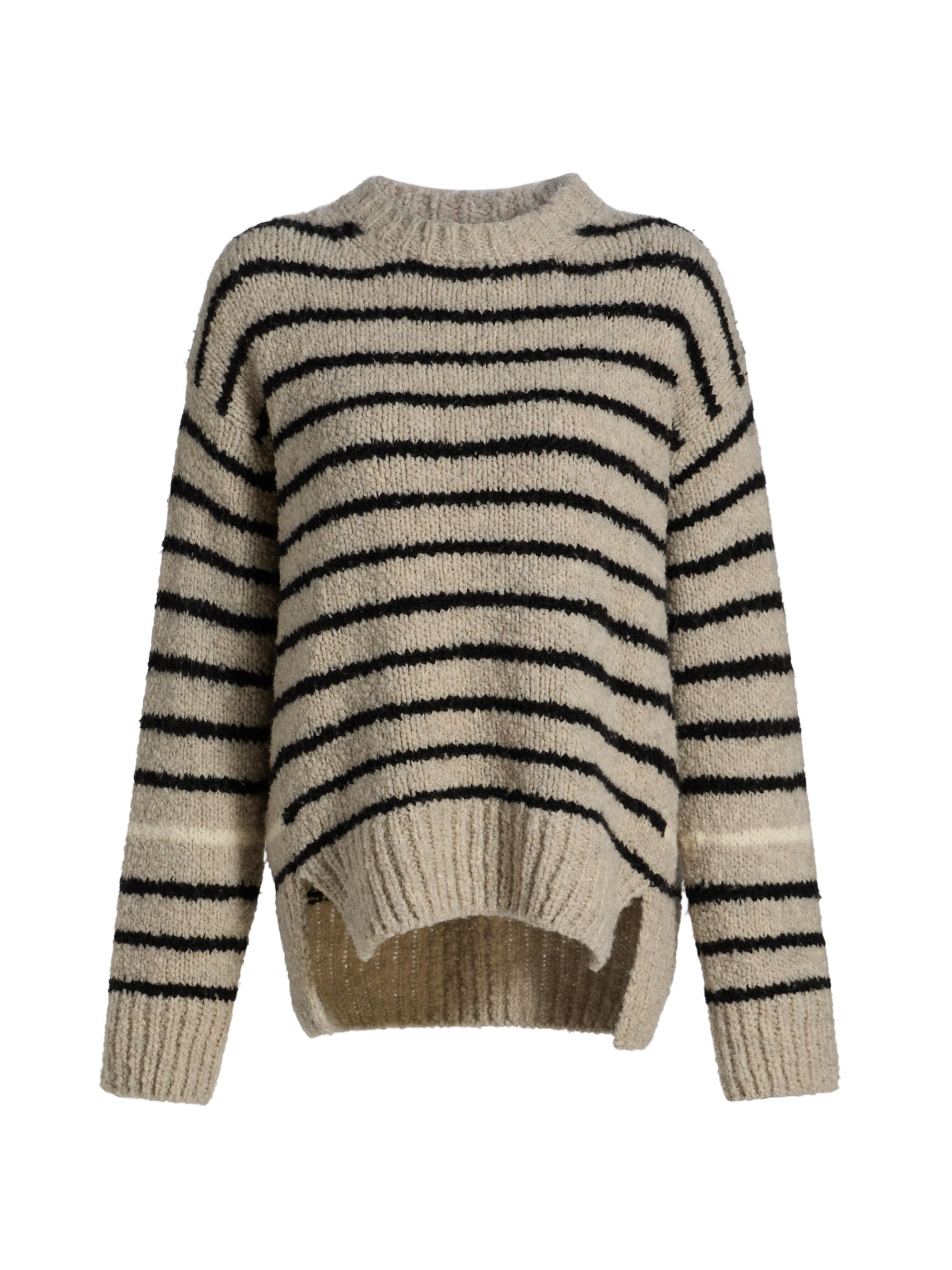 Proenza Schouler White Label Women's Leonie Striped Wool Sweater - Dark Grey Multi