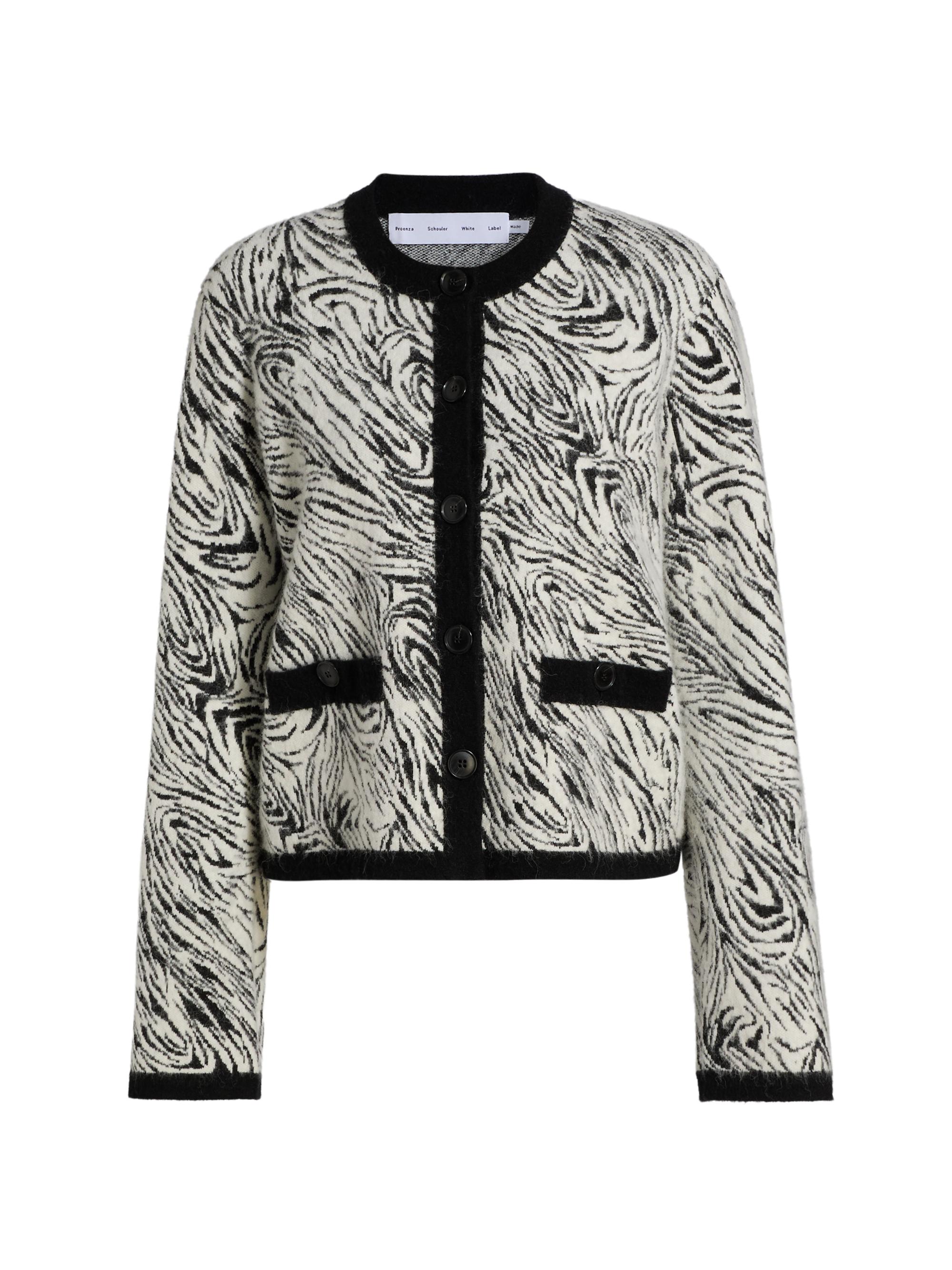 Proenza Schouler White Label Women's Amina Jacquard Jacket - Black White Zebra