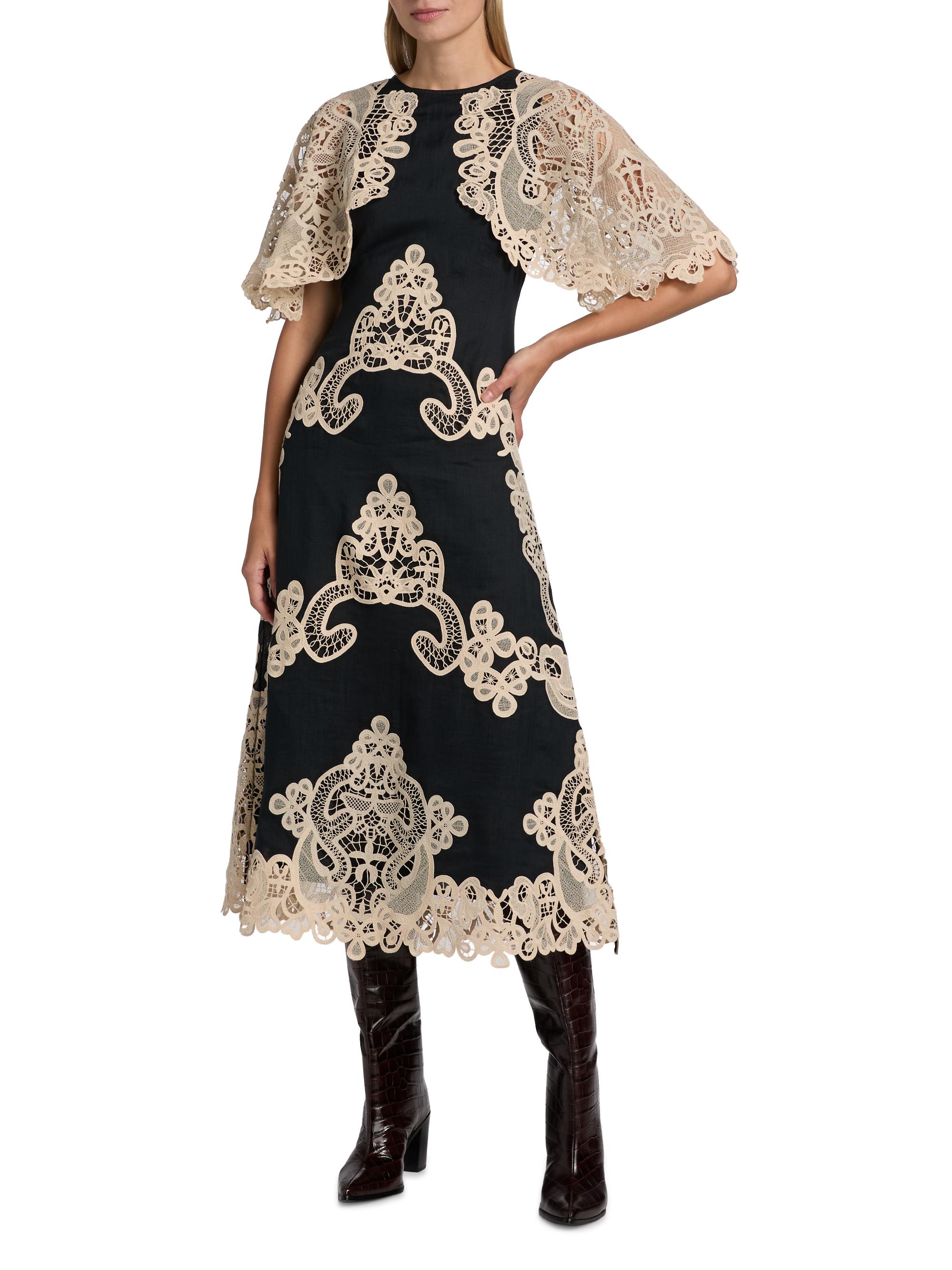 olive green lace up dress Allegra Fluted Hem Lace-Up Back Dress Olive main image 0
