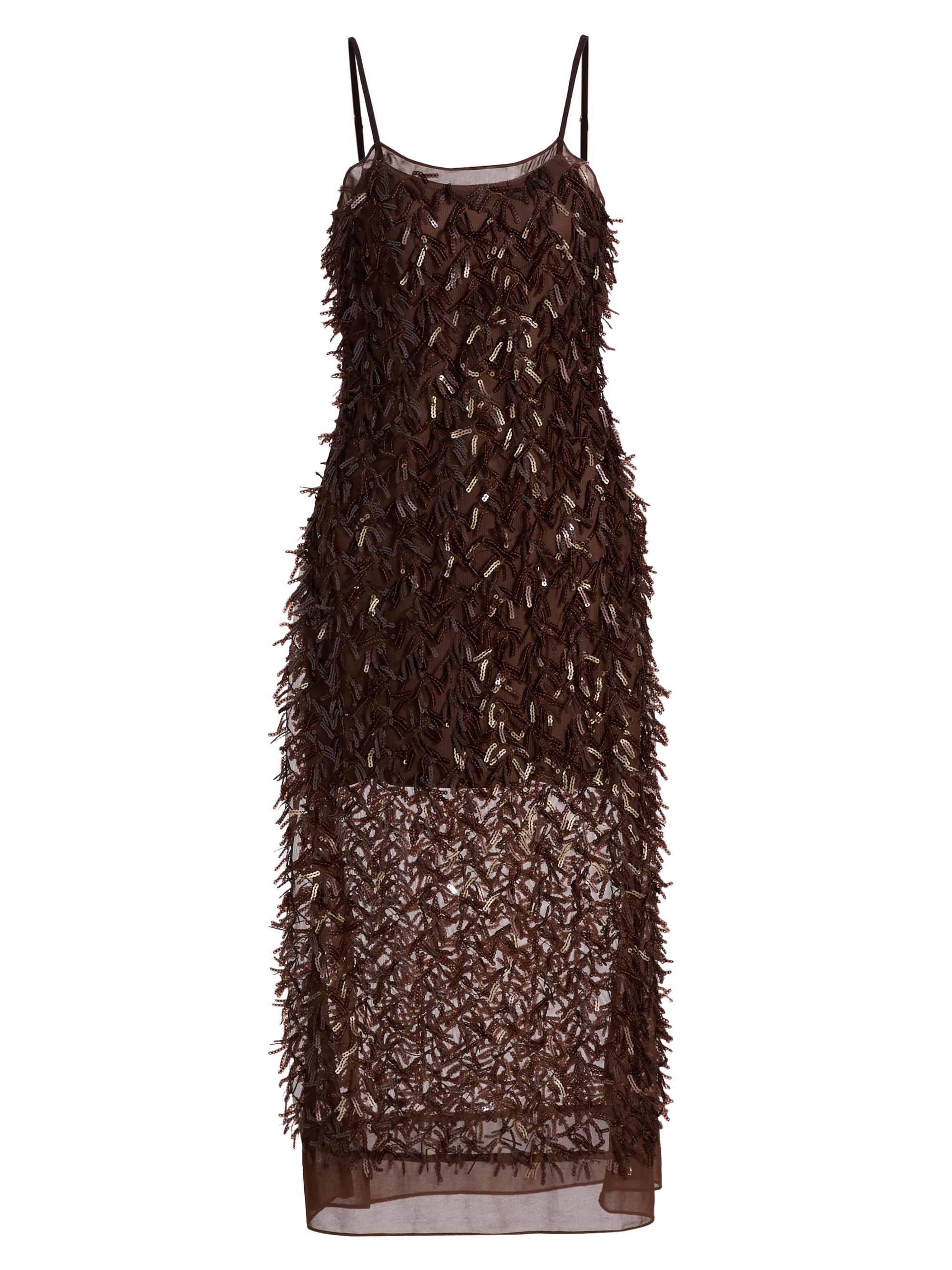 3.1 Phillip Lim Women's Mesh Sequined Midi-Slipdress - Chocolate