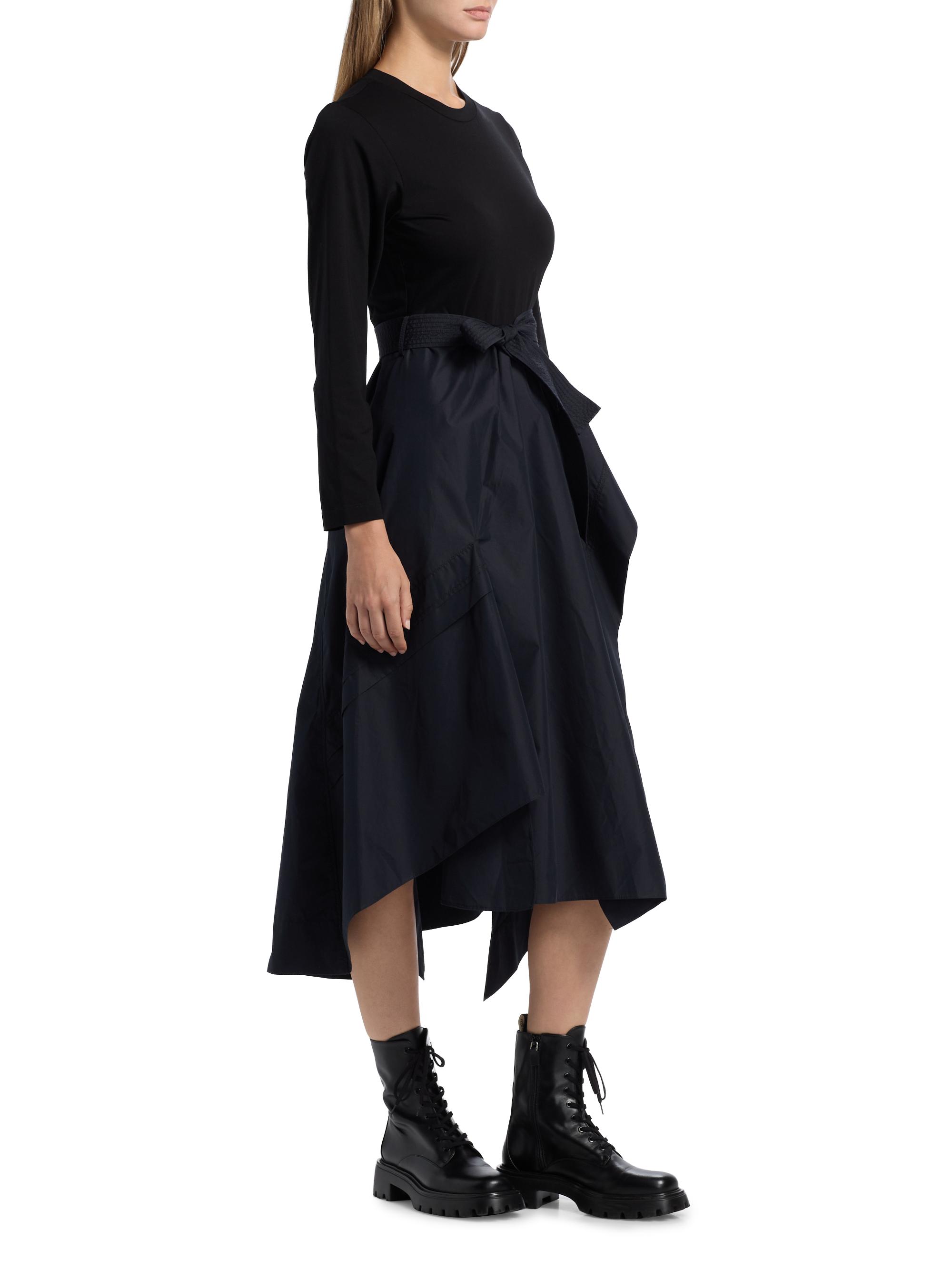 3.1 Phillip Lim Round Neck Mixed Media Long-Sleeve Midi-Dress