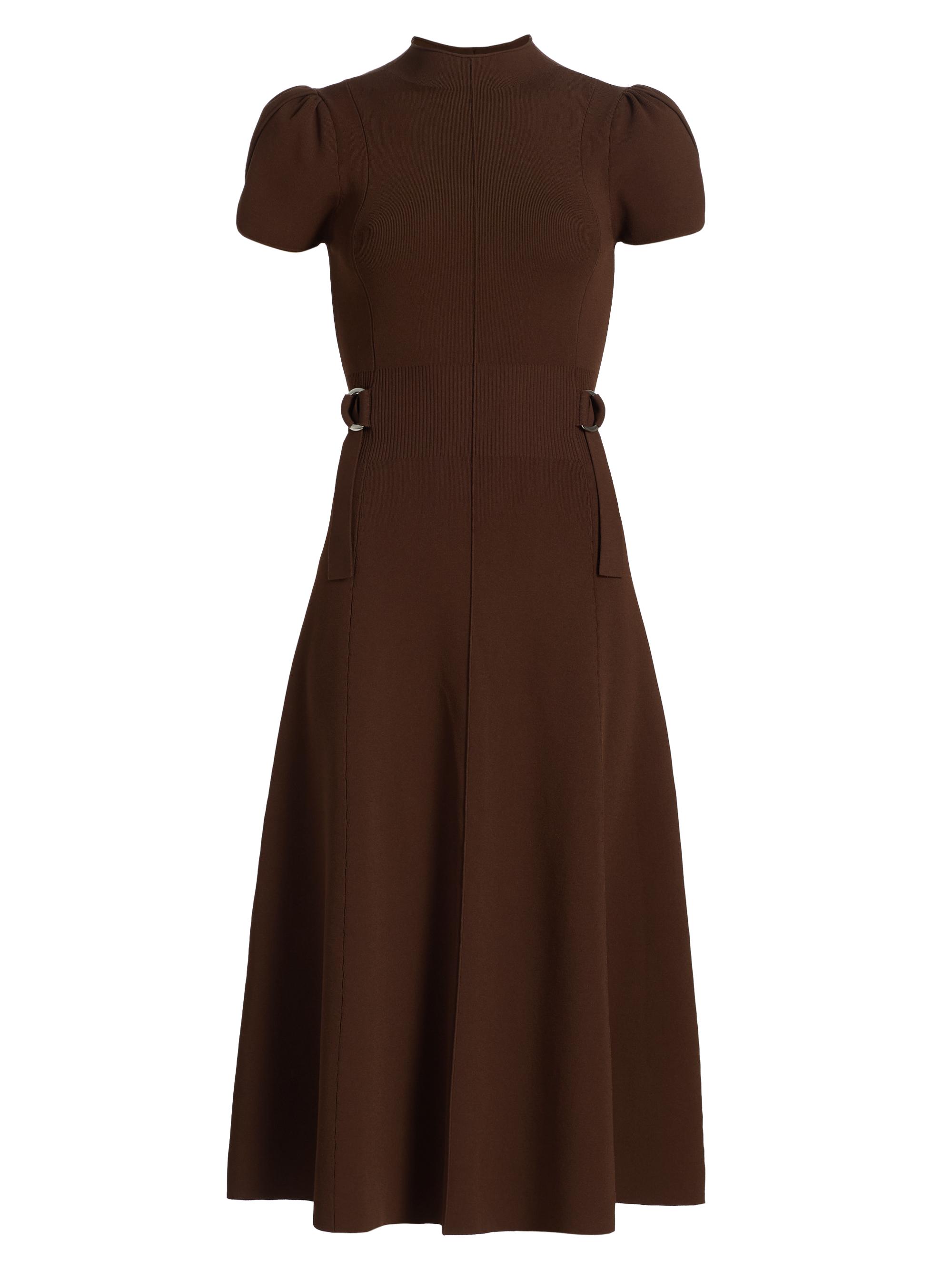 3.1 Phillip Lim Women's Stretch Rib-Knit Tulip Midi-Dress - Dark Chocolate