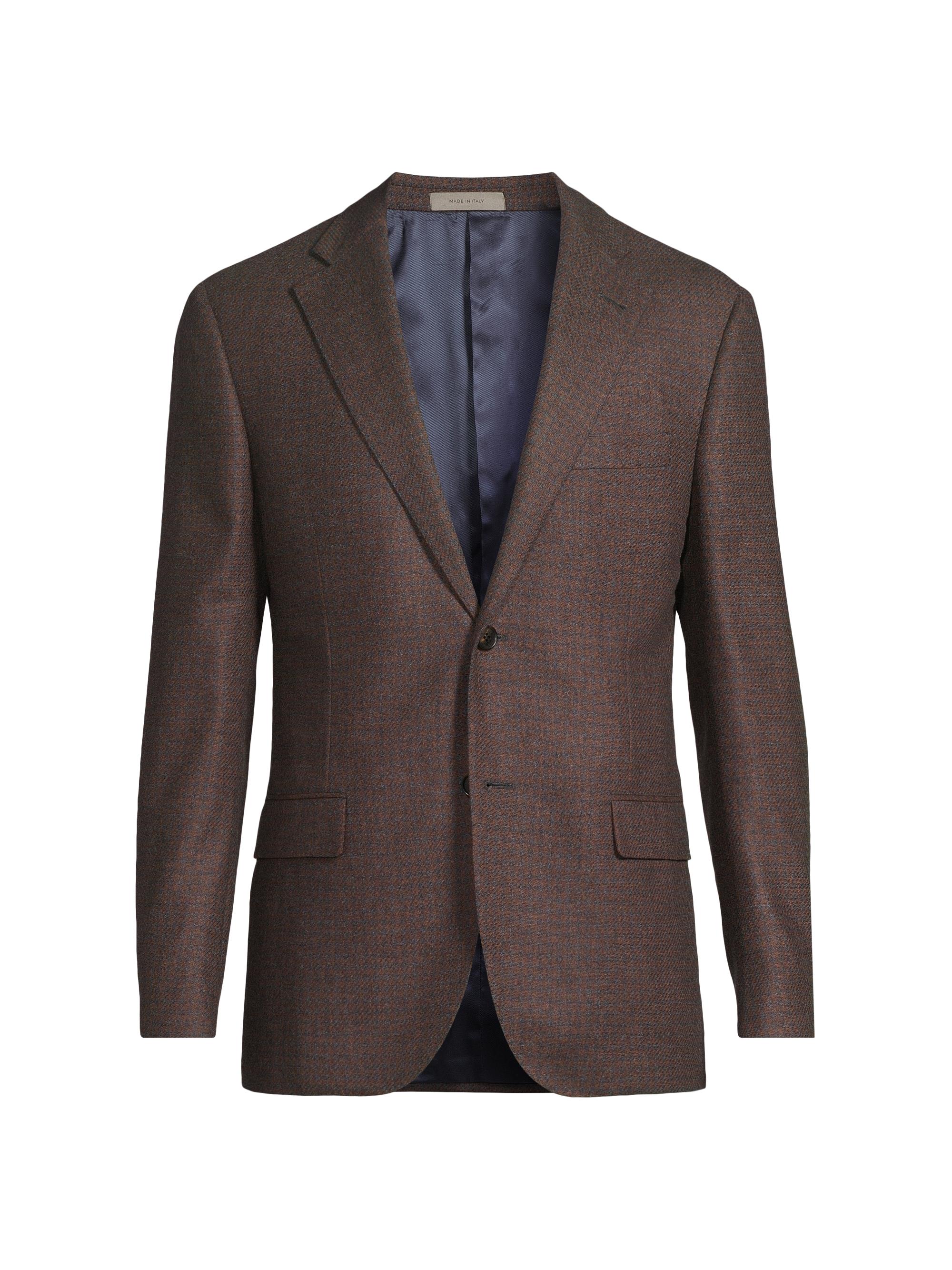 Corneliani Men's Check Wool-Cashmere Sport Coat - Blue Cognac